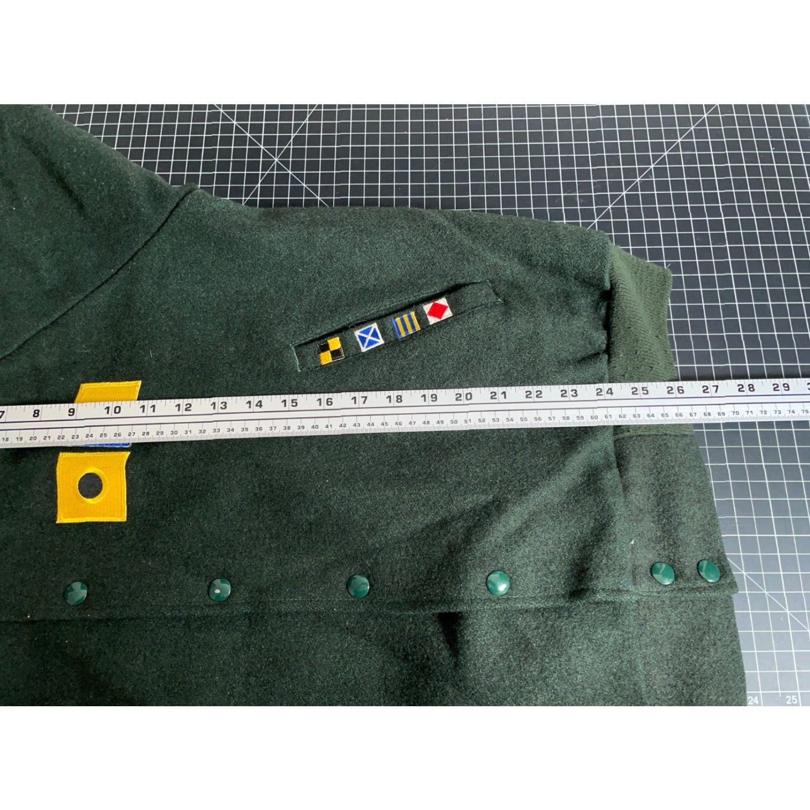 VINTAGE 80s Wool Bomber Jacket Mens XL Green Snap Button