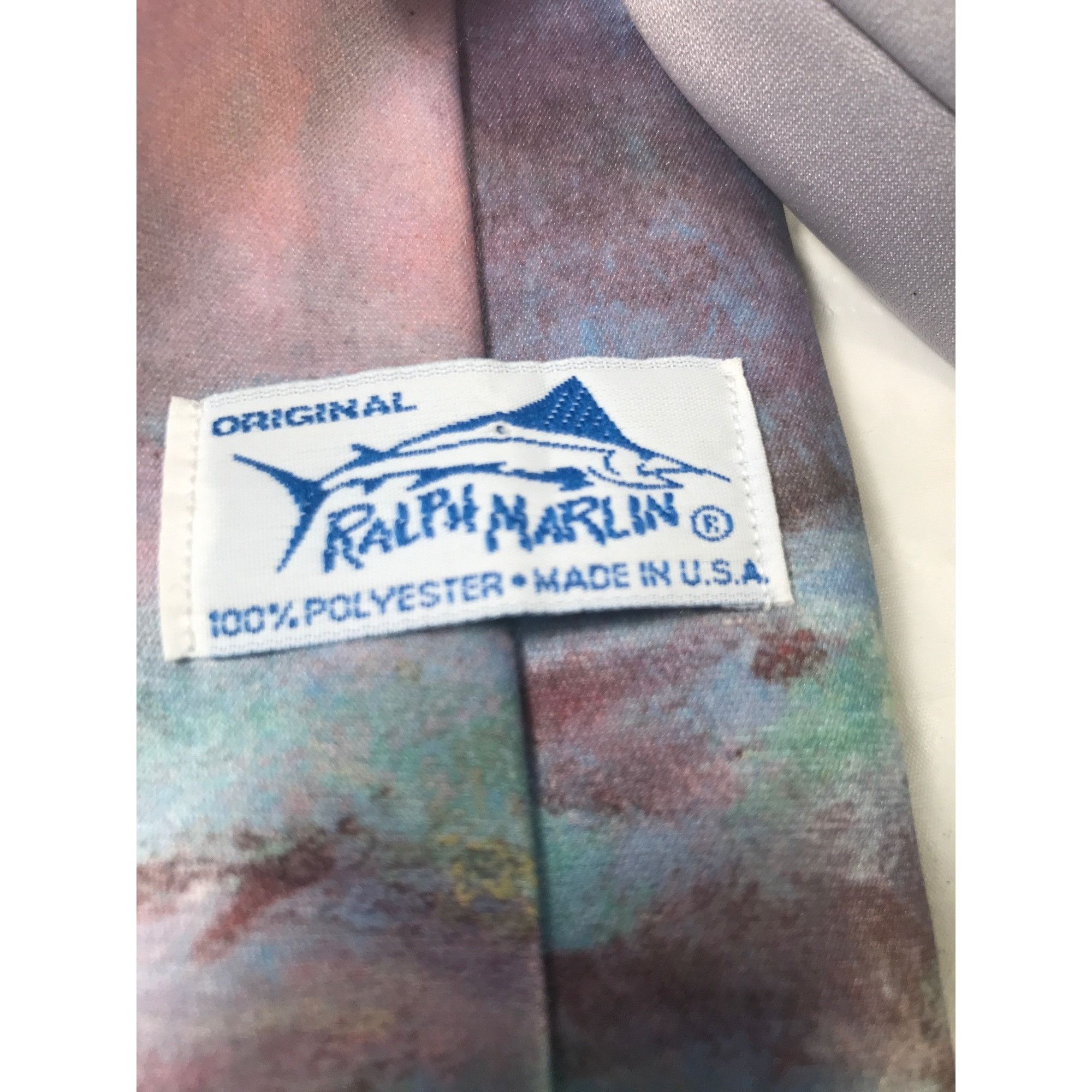 Ralph Marlin Original Ralph Marlin Vintage “Waterlilies 1987 Kneck Tie Size ONE SIZE - 3 Thumbnail