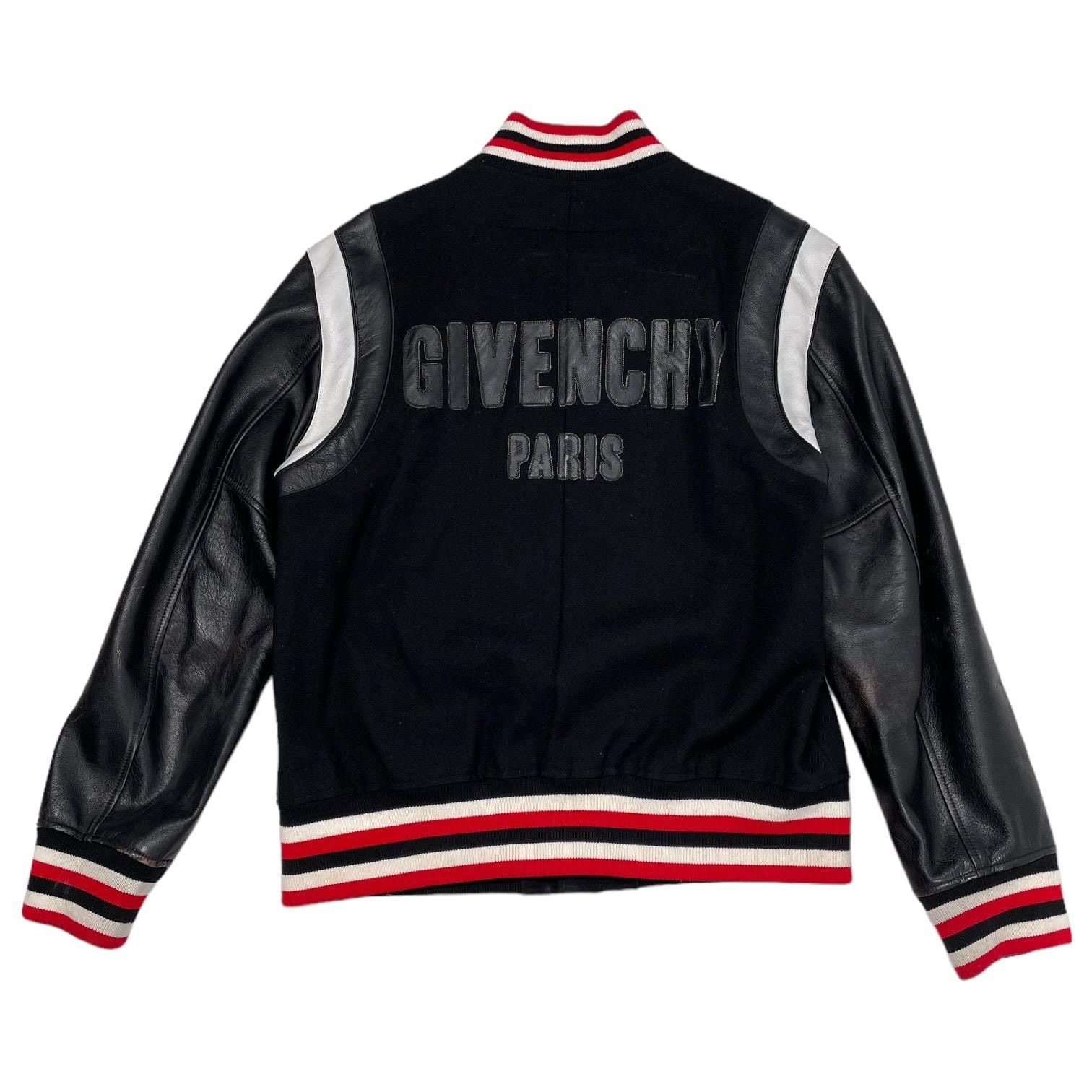 Givenchy Paris Leather Bomber Jacket Black Red Size US L / EU 52-54 / 3 - 1 Thumbnail