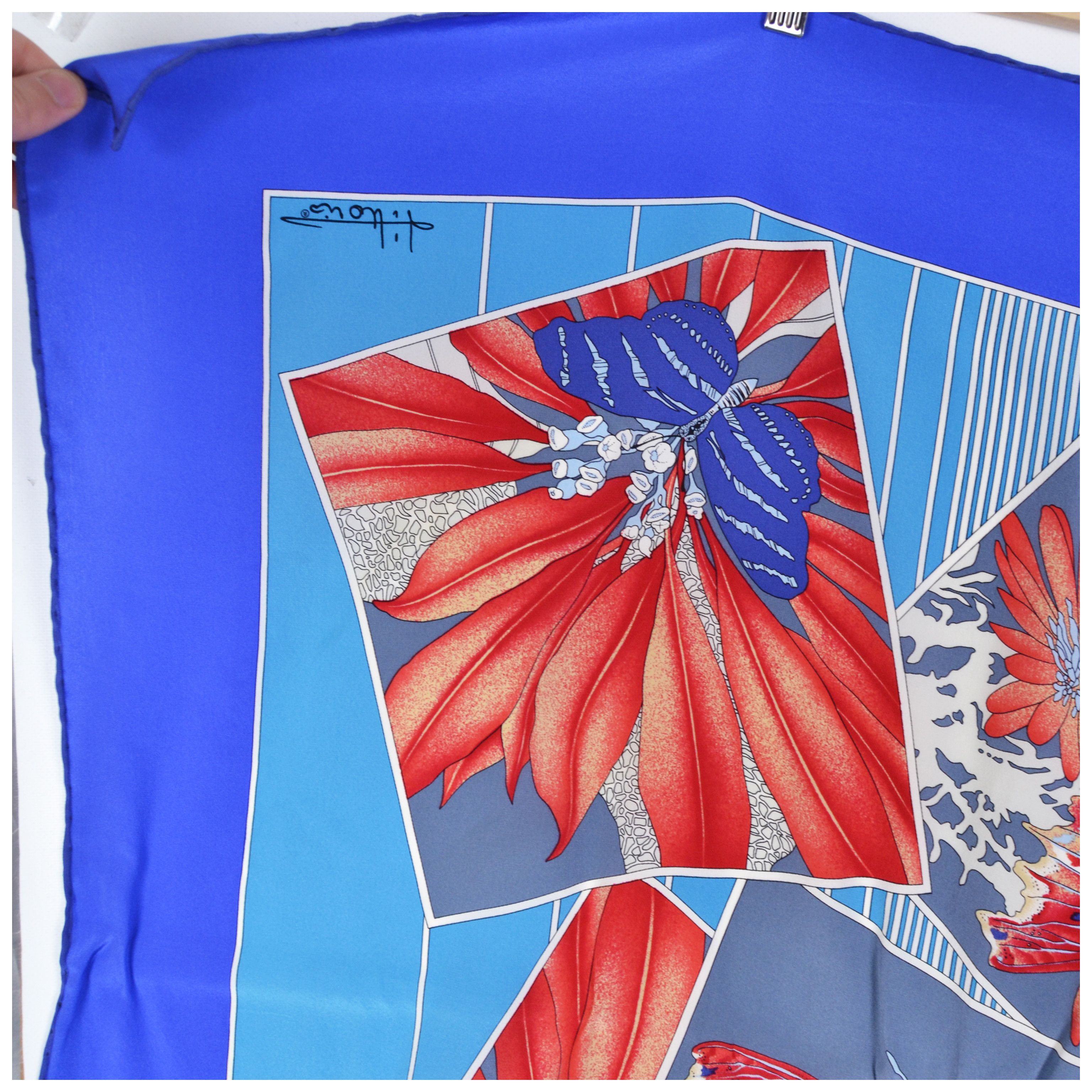 Vintage Vintage Tittorio Silk Scarf With Butterflies, Moths &Flowers Size ONE SIZE - 9 Thumbnail