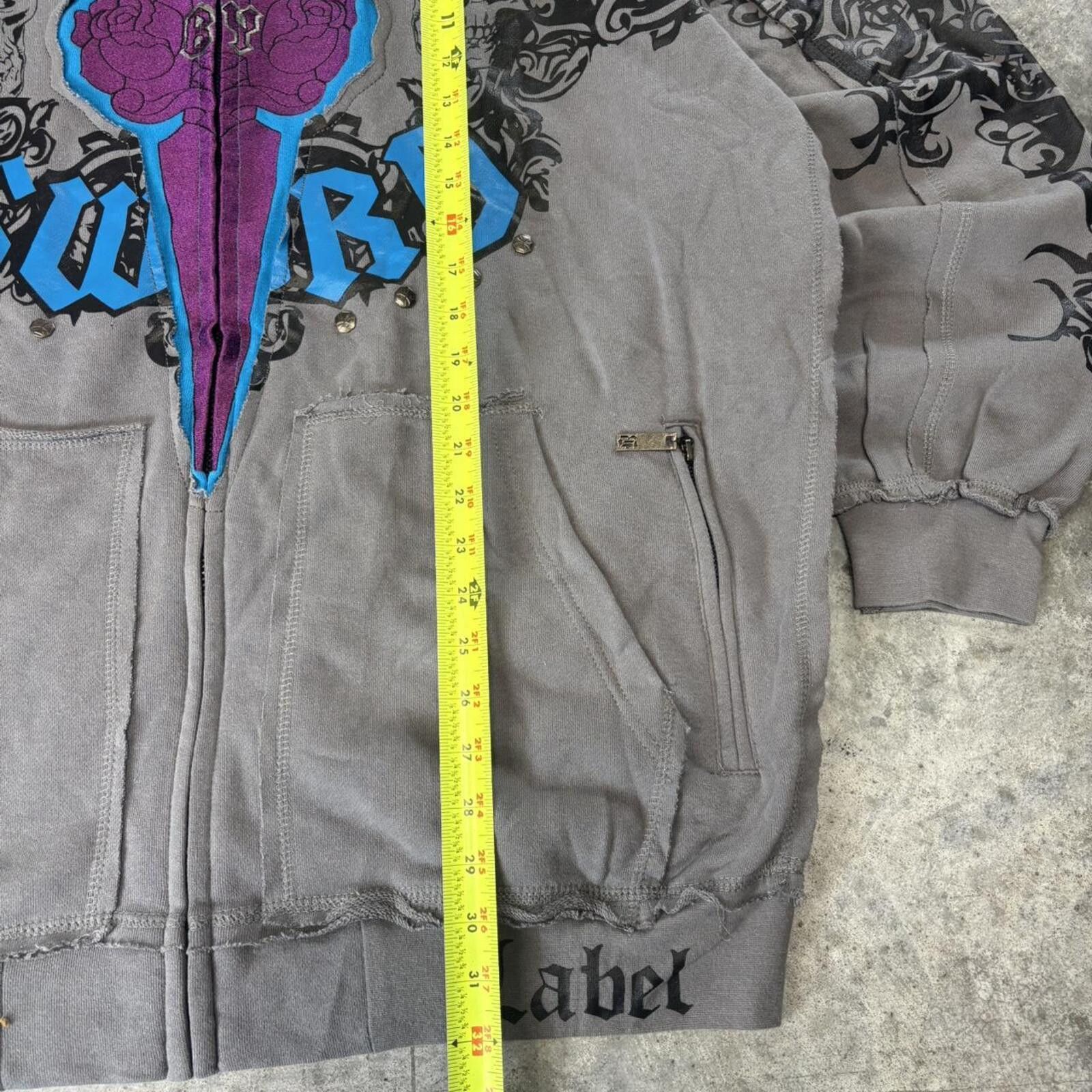 Affliction Blac Label Y2K Zip Up 2000s Baggy Hoodie Size US XXL / EU 58 / 5 - 6 Thumbnail