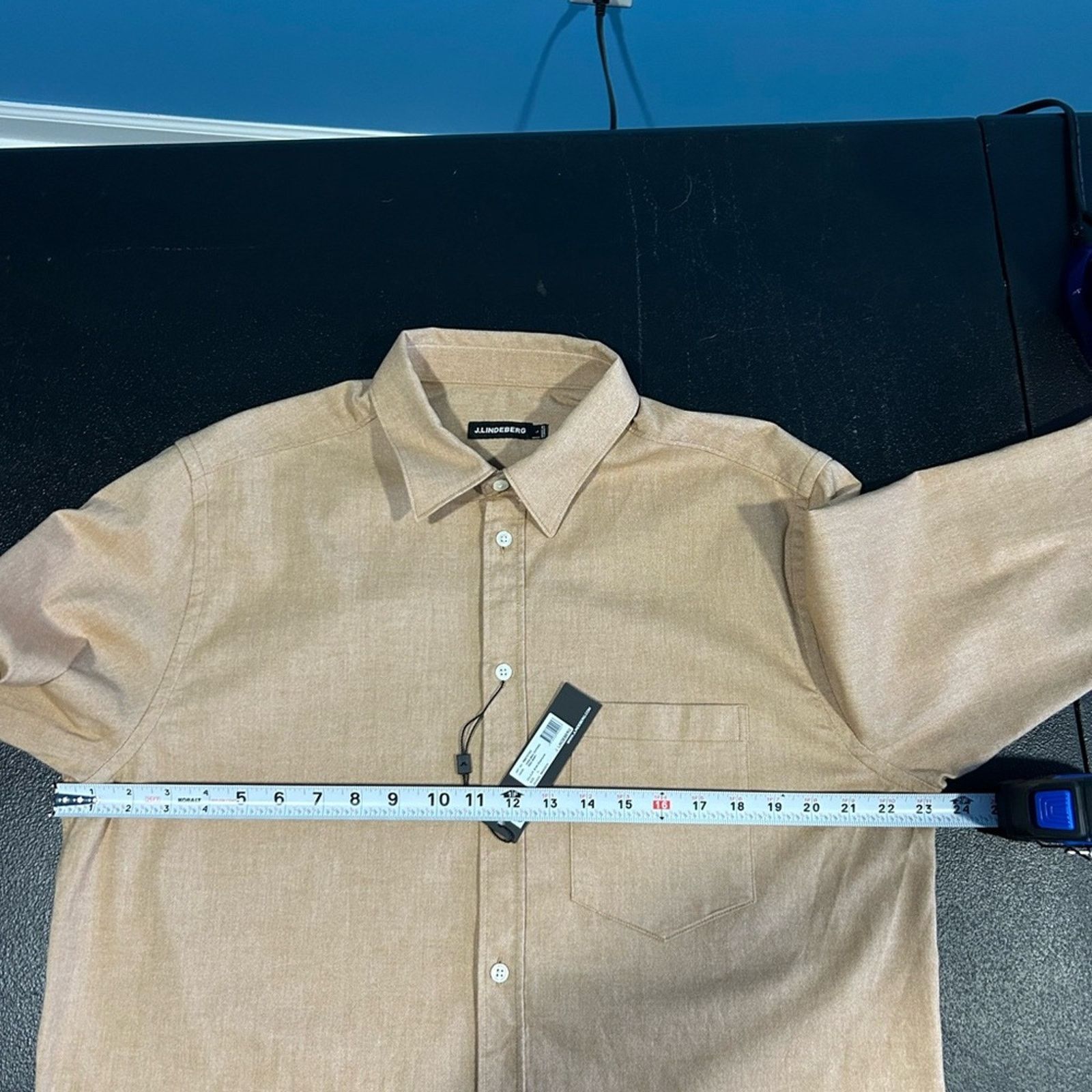 J.Lindeberg J. Lindeberg Cool Max Oxford Shirt Cotton Chipmunk Tan L Size US L / EU 52-54 / 3 - 3 Thumbnail