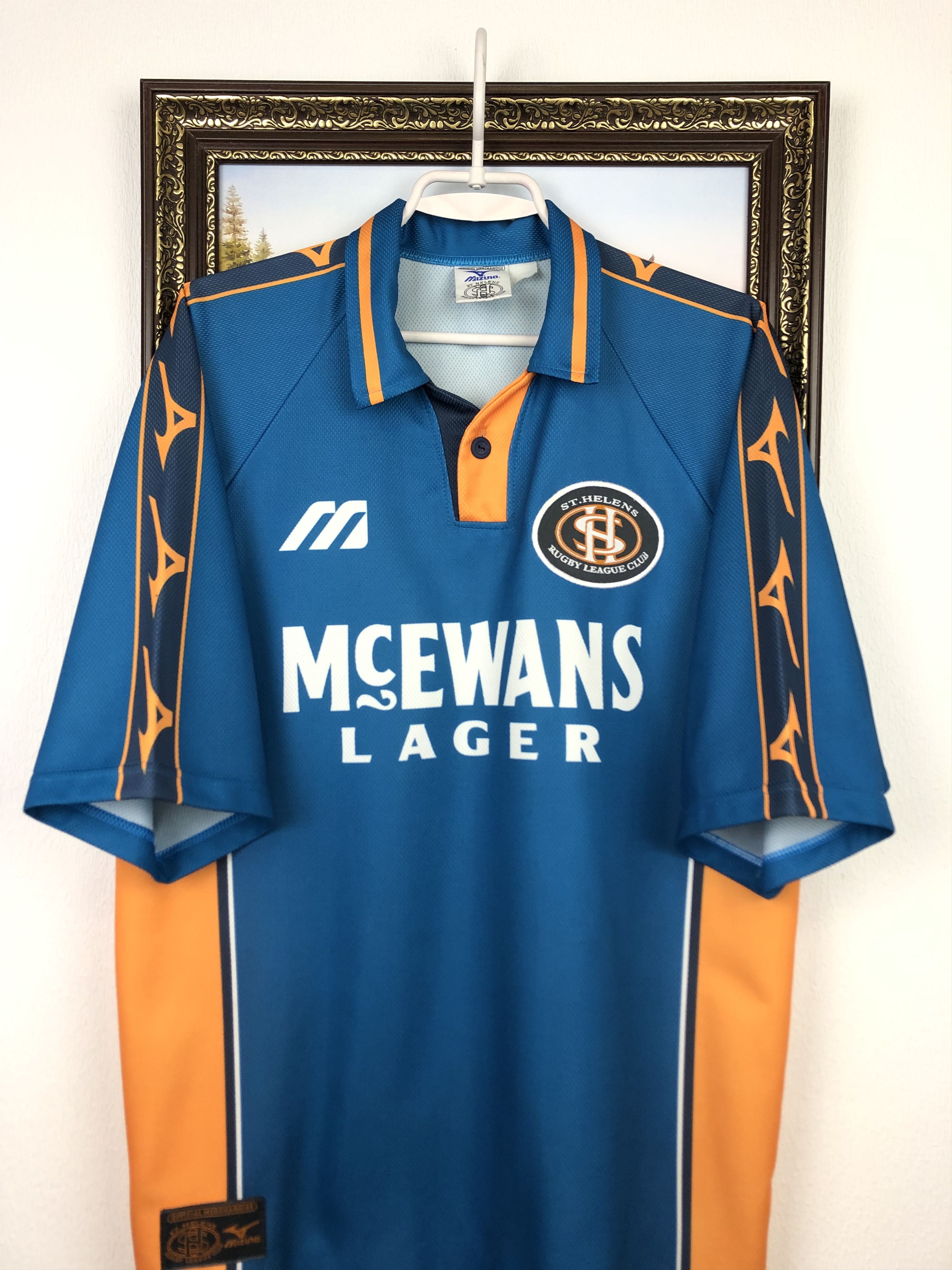 Vintage Vintage St Helens RFC Mizuno Rugby Union Shirt Jersey Trikot Size US XL / EU 56 / 4 - 2 Thumbnail