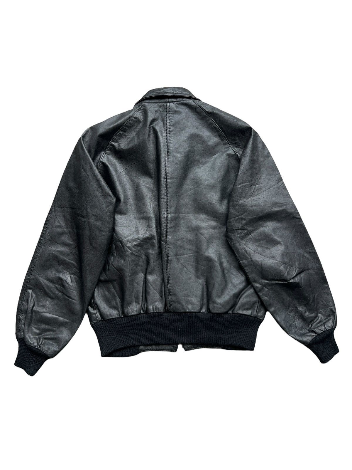 Vintage Vintage 80s King Leo Japanese Black Bomber Leather Jacket Size US S / EU 44-46 / 1 - 3 Thumbnail