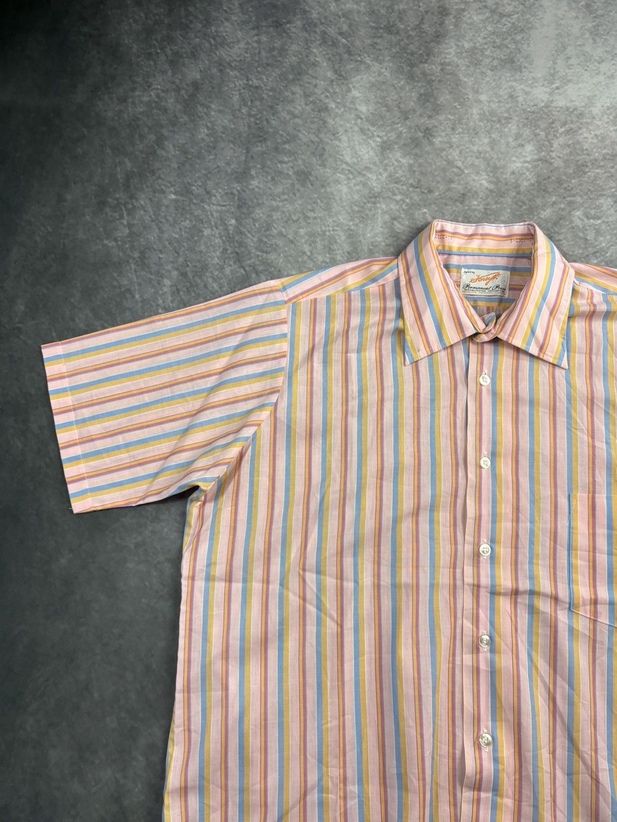 Vintage Vintage Shortsleeve Shirt 1970s 1980s Vertical Striped Funky Size US L / EU 52-54 / 3 - 8 Thumbnail