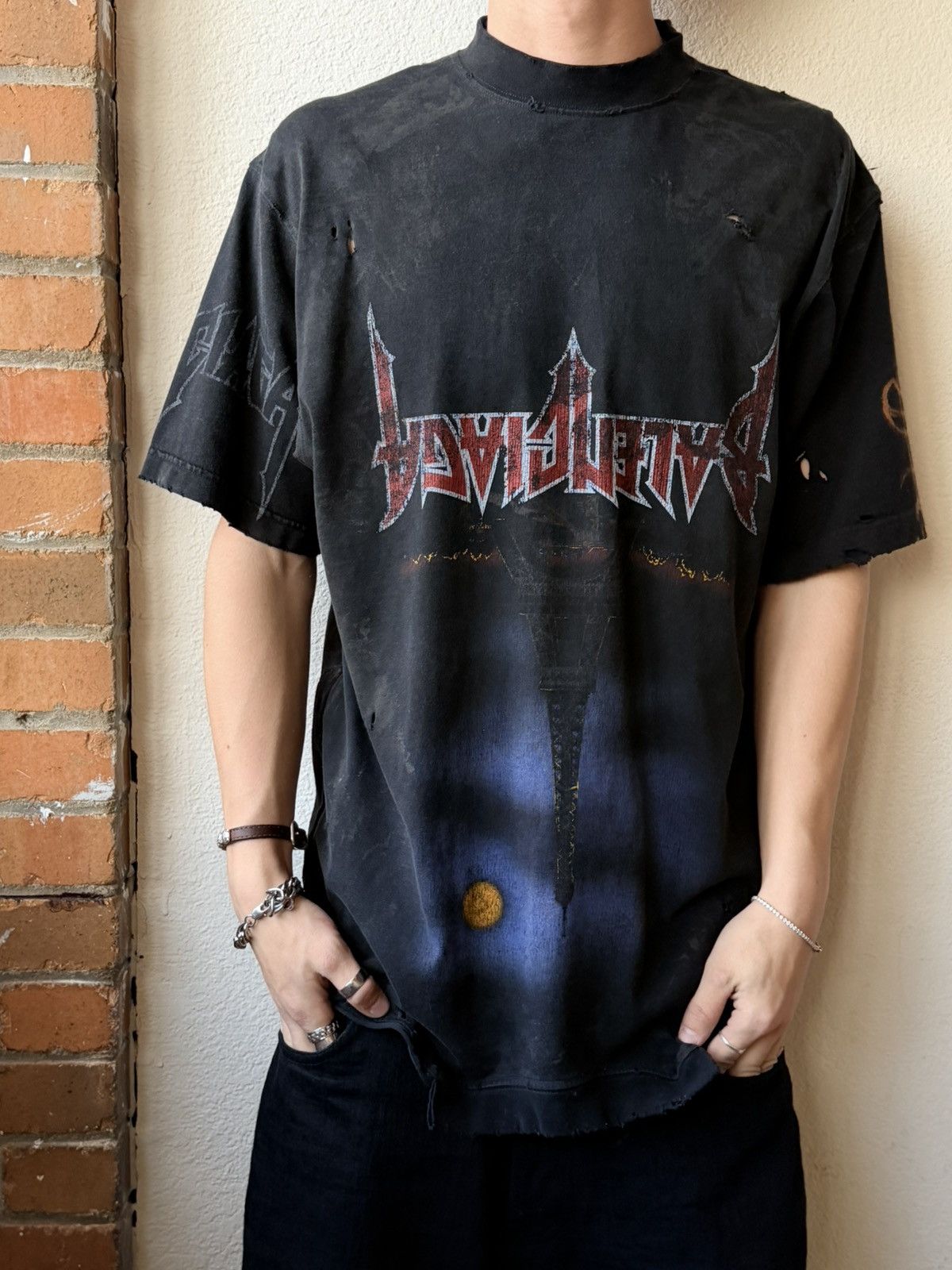Balenciaga Upside Down Paris Moon T-Shirt