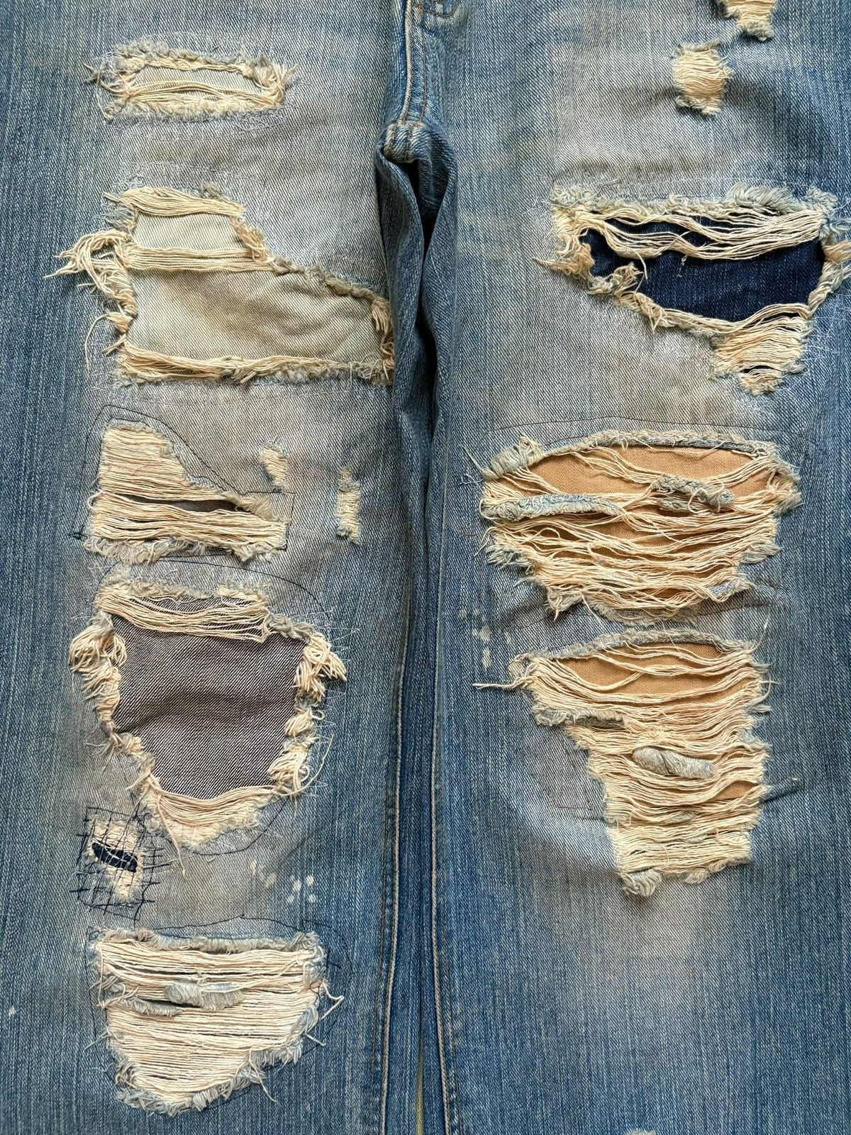 Japanese Brand Vintage Japanese Brand Bleach Rusty Mud Wash Rip Baggy Jean Size US 31 - 5 Thumbnail