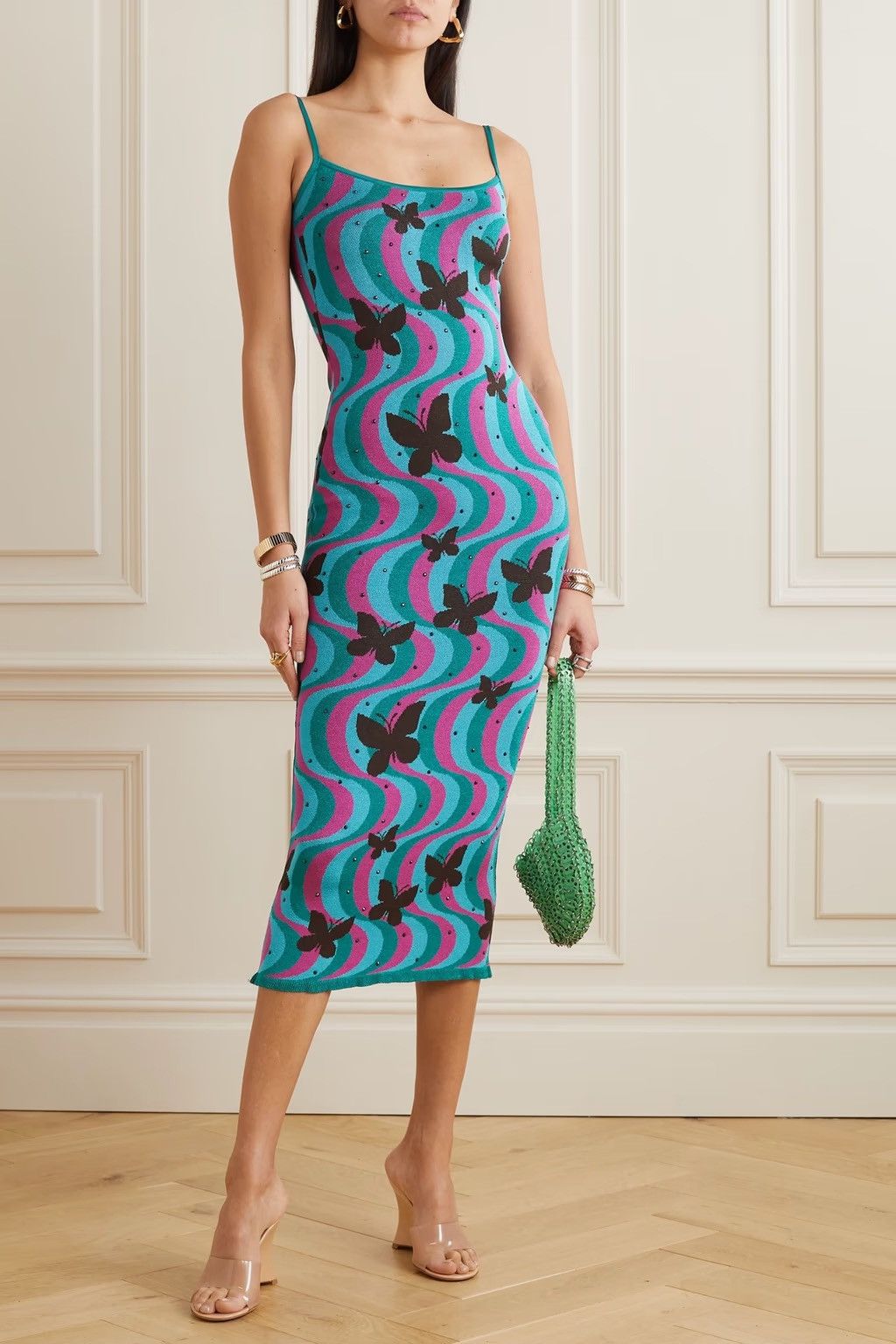 Alessandra Rich Alessandra Rich Embellished Jacquard-knit Midi Dress IT 42 Size M / US 6-8 / IT 42-44 - 1 Thumbnail