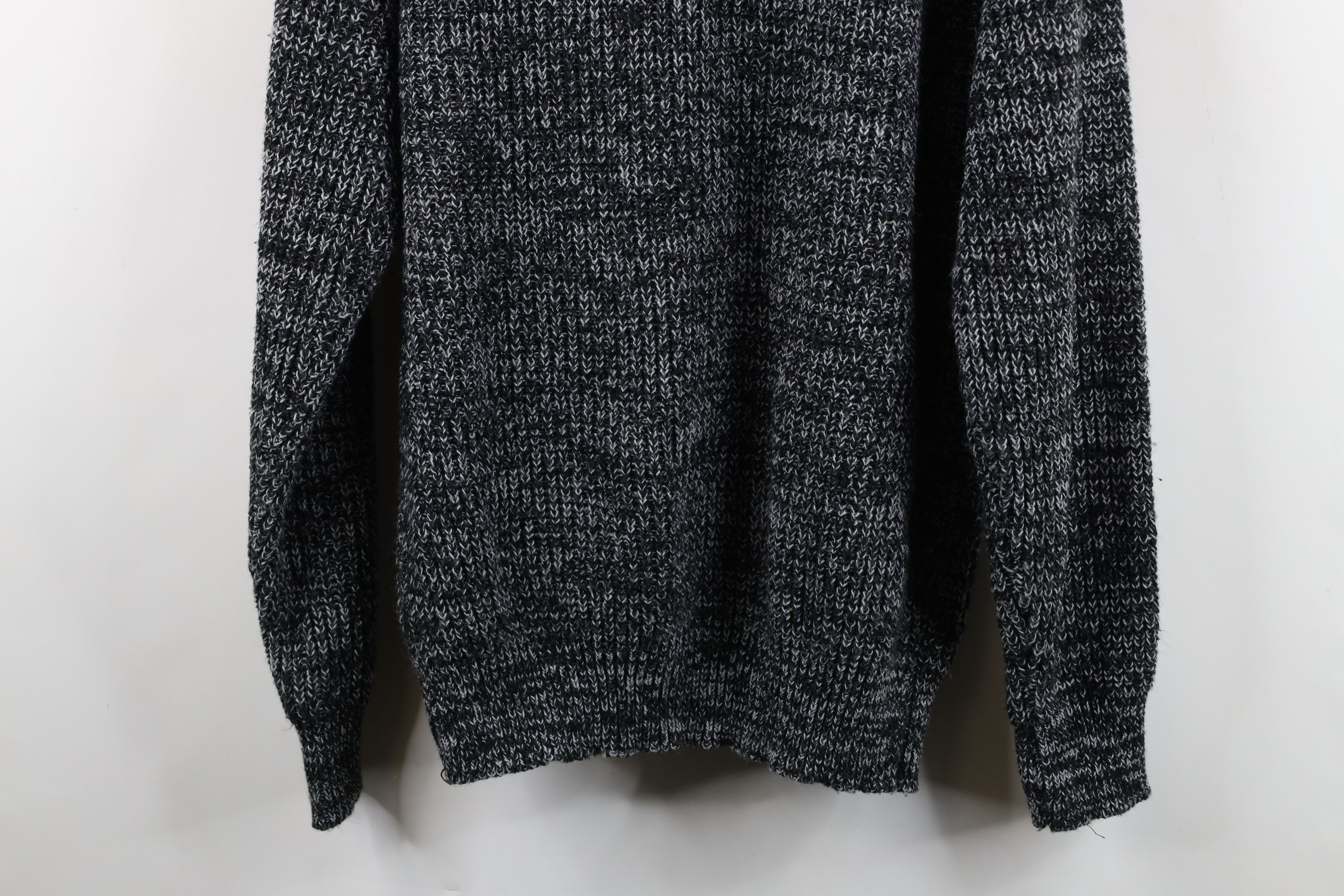 Vintage Vintage 90s Streetwear Ribbed Knit Crewneck Sweater Black Size US XL / EU 56 / 4 - 8 Thumbnail
