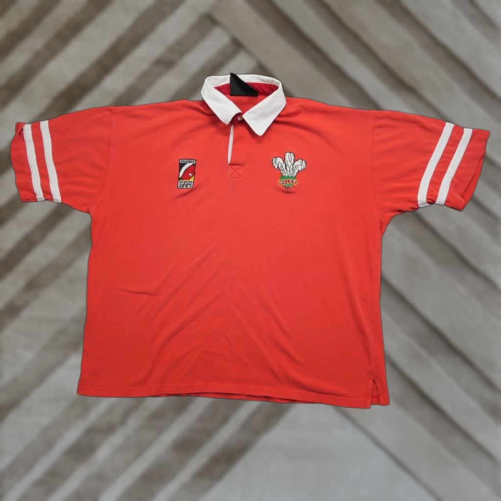 Vintage VINTAGE Rugby Seven Shirt Mens 2XL Red Wales Jersey Hong Kong 2005 Y2K Polo Short Sleeve Collared Knit Cotton Logo 90s Football Mens Size US XXL / EU 58 / 5 - 1 Thumbnail