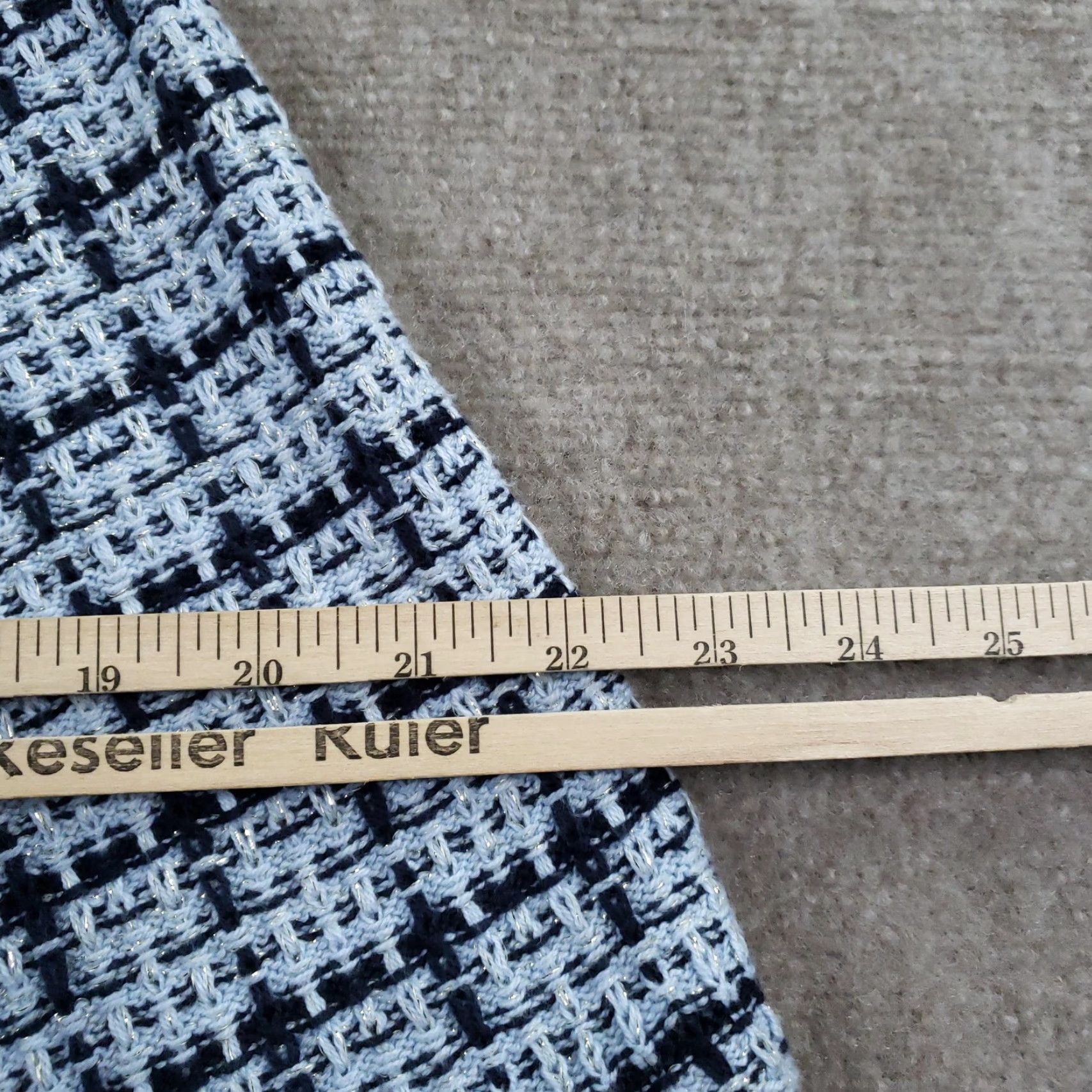 Vintage Venita Aspen Sail to Sable Skirt Womens XS Light Chambray Knit Mini Tweed Size 26" / US 2 / IT 38 - 4 Thumbnail