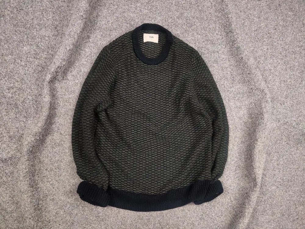 Folk Folk Design Dark Green Black Blend Knit Sweater Vintage Size US S / EU 44-46 / 1 - 1 Thumbnail