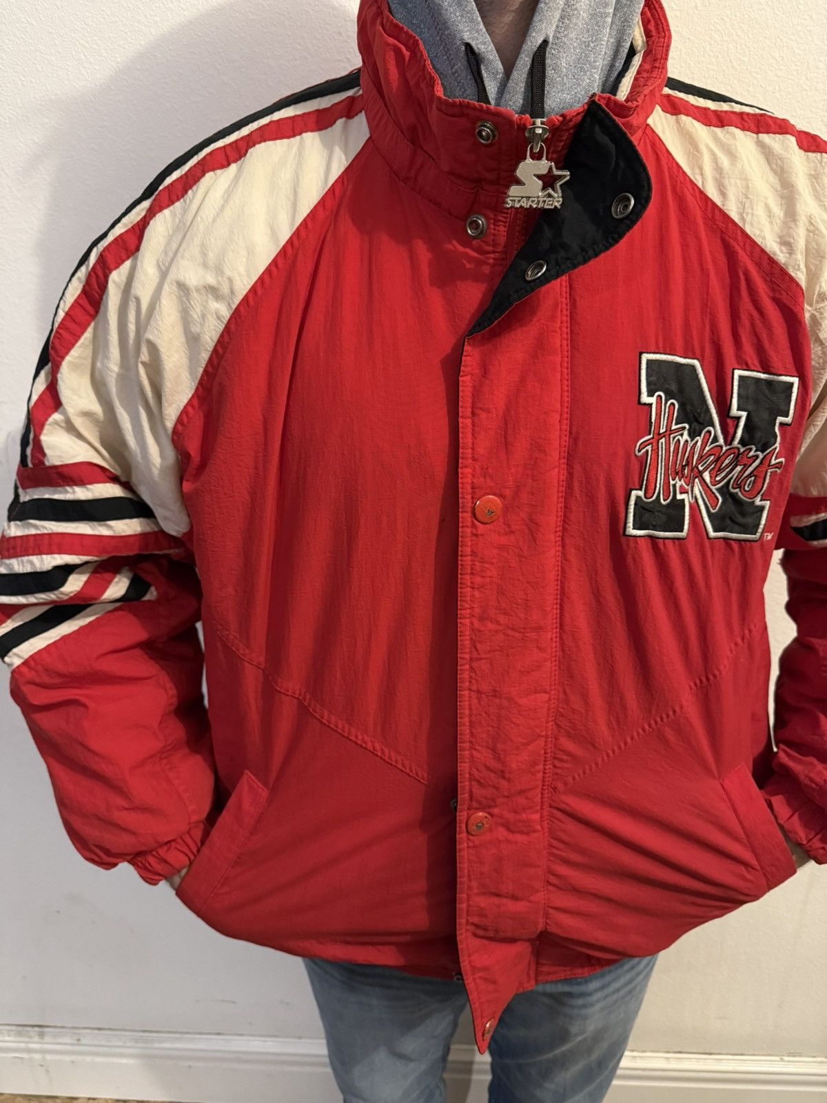 Starter × Vintage Vintage 90s Nebraska Huskers Starter Jacket Size US L / EU 52-54 / 3 - 7 Thumbnail