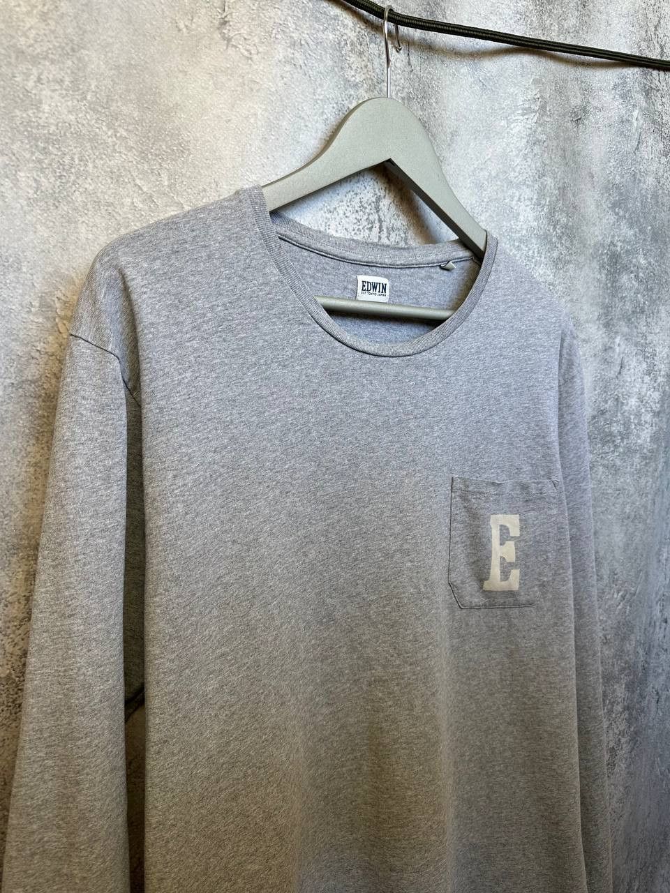 Edwin Edwin Japan Pocket Logo Long Sleeve T-Shirt Gray Crew Neck Size US XL / EU 56 / 4 - 4 Thumbnail