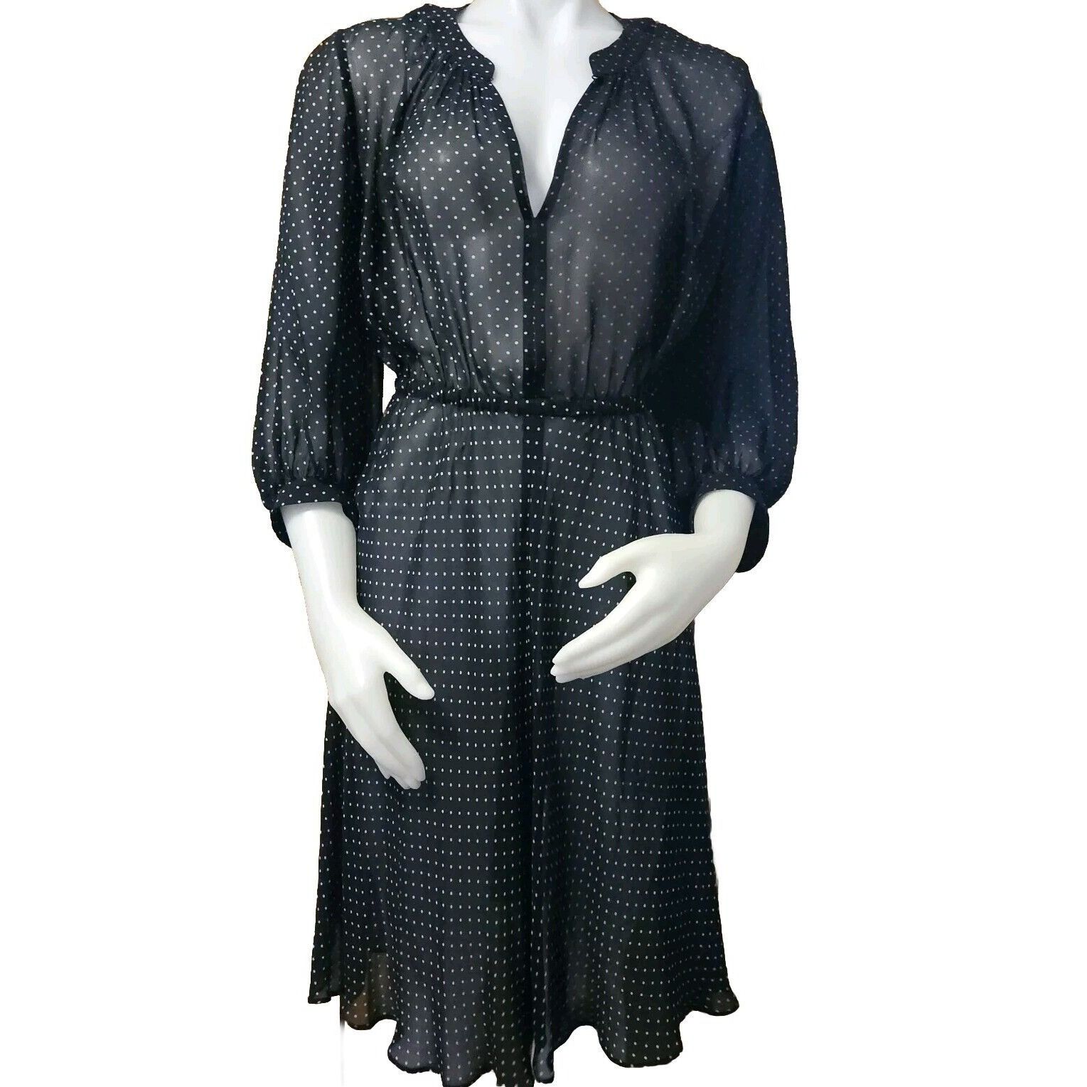 Akris Akris Mulberry Silk Dress Womens Small Sheer Black Two Tone Size S / US 4 / IT 40 - 1 Thumbnail