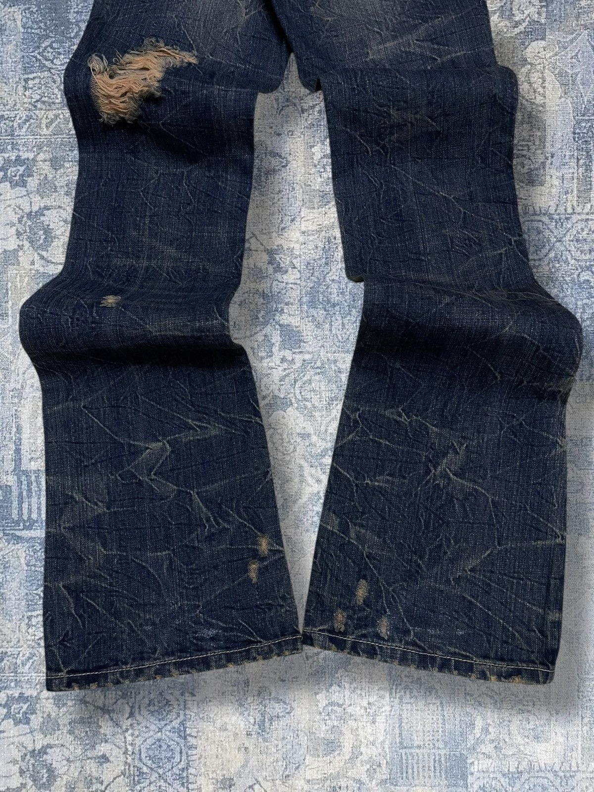 Tornado Mart Vintage 1990s Og Designer Nylaus Japan Flared Mudwash Denim Size US 26 / EU 42 - 10 Thumbnail