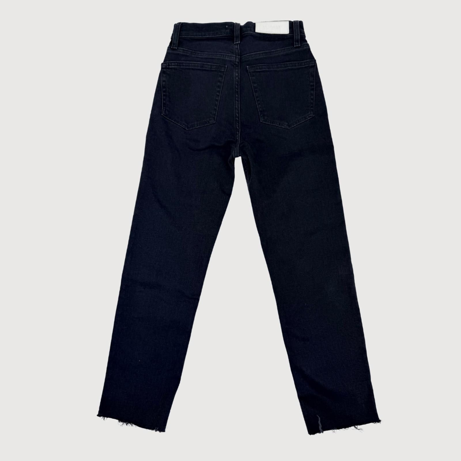 RE/DONE RE/DONE High Rise Stove Pipe Jeans in Faded Black, Size 25 Size 25" / US 0 / IT 36 - 5 Thumbnail