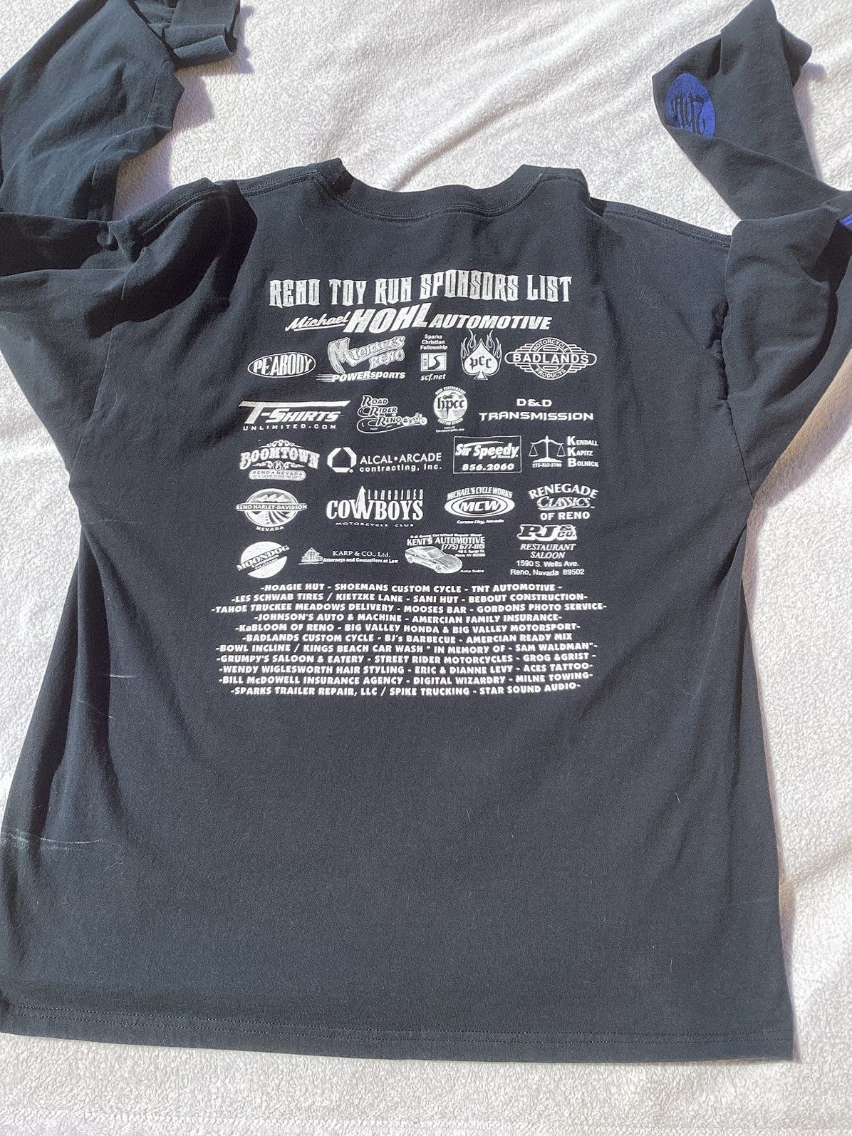 Gildan Vintage 2006 Reno toy run motorcycle flame LS 2-sided Tshirt Size US XL / EU 56 / 4 - 4 Thumbnail