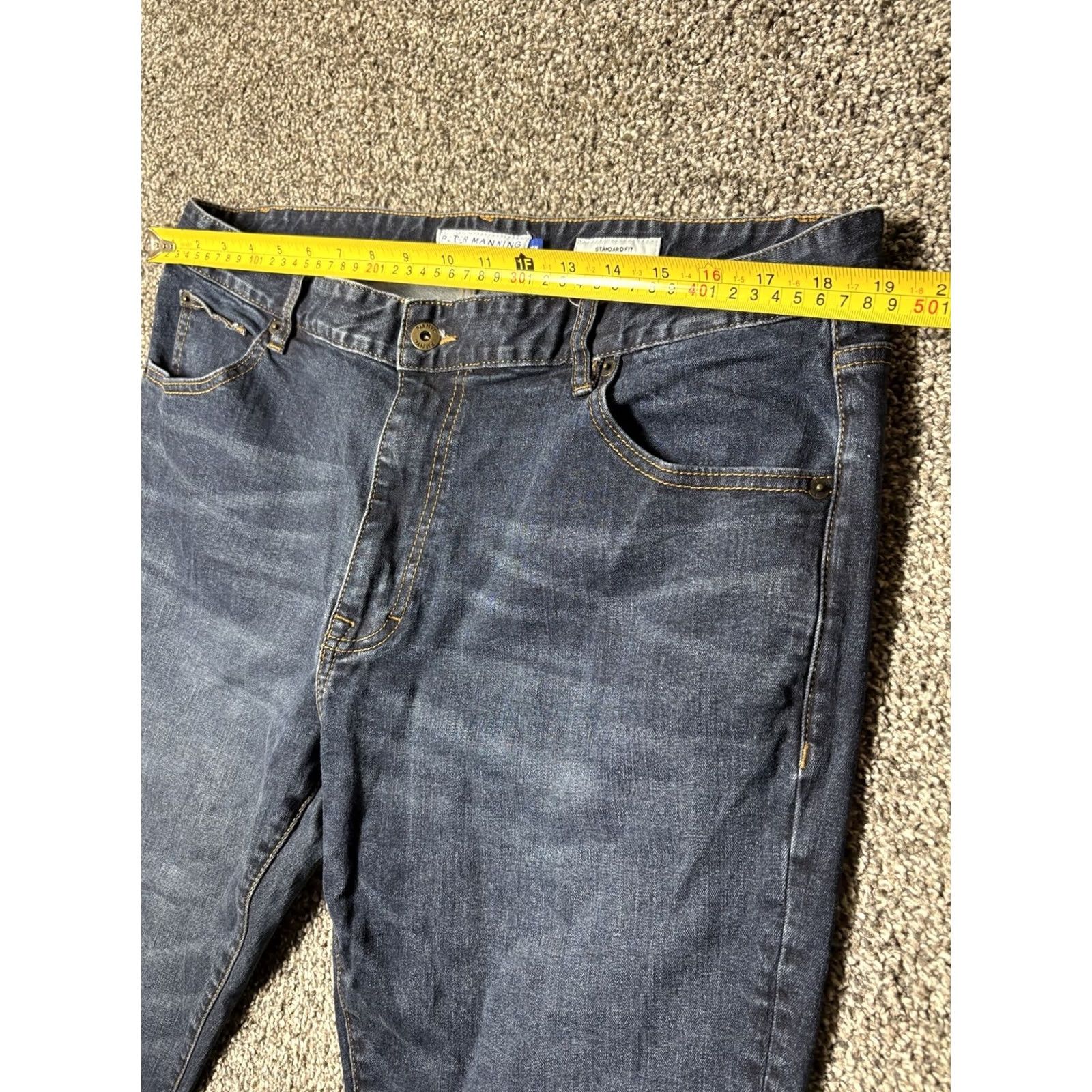 Denime Peter Manning Jeans Mens 38x26 Blue Denim Standard Fit Designer Stretch - Vintage Size US 38 / EU 54 - 6 Thumbnail