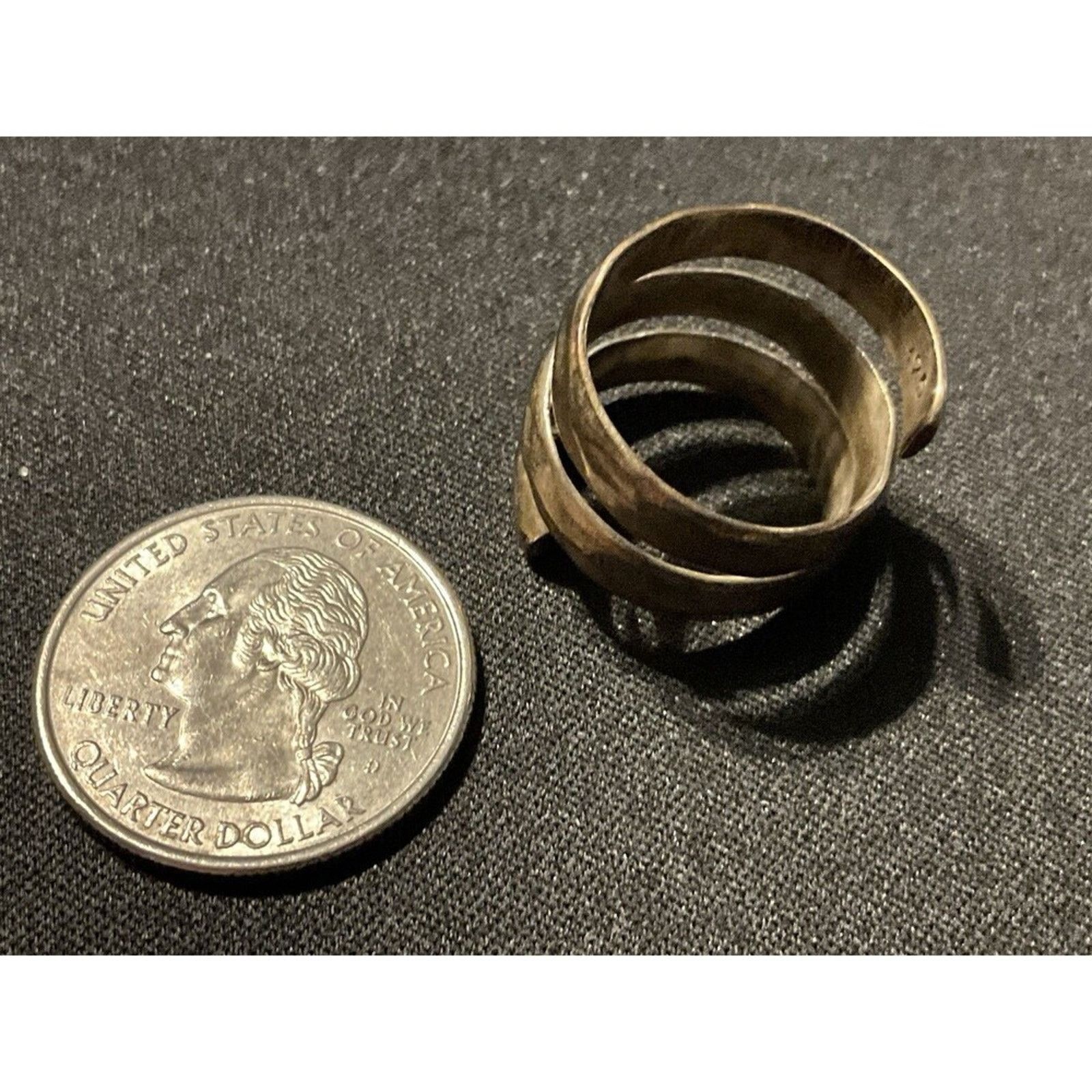 Other Signed 925 Spiral Ring Size 7 Vintage With Nice Patina Size ONE SIZE - 3 Thumbnail