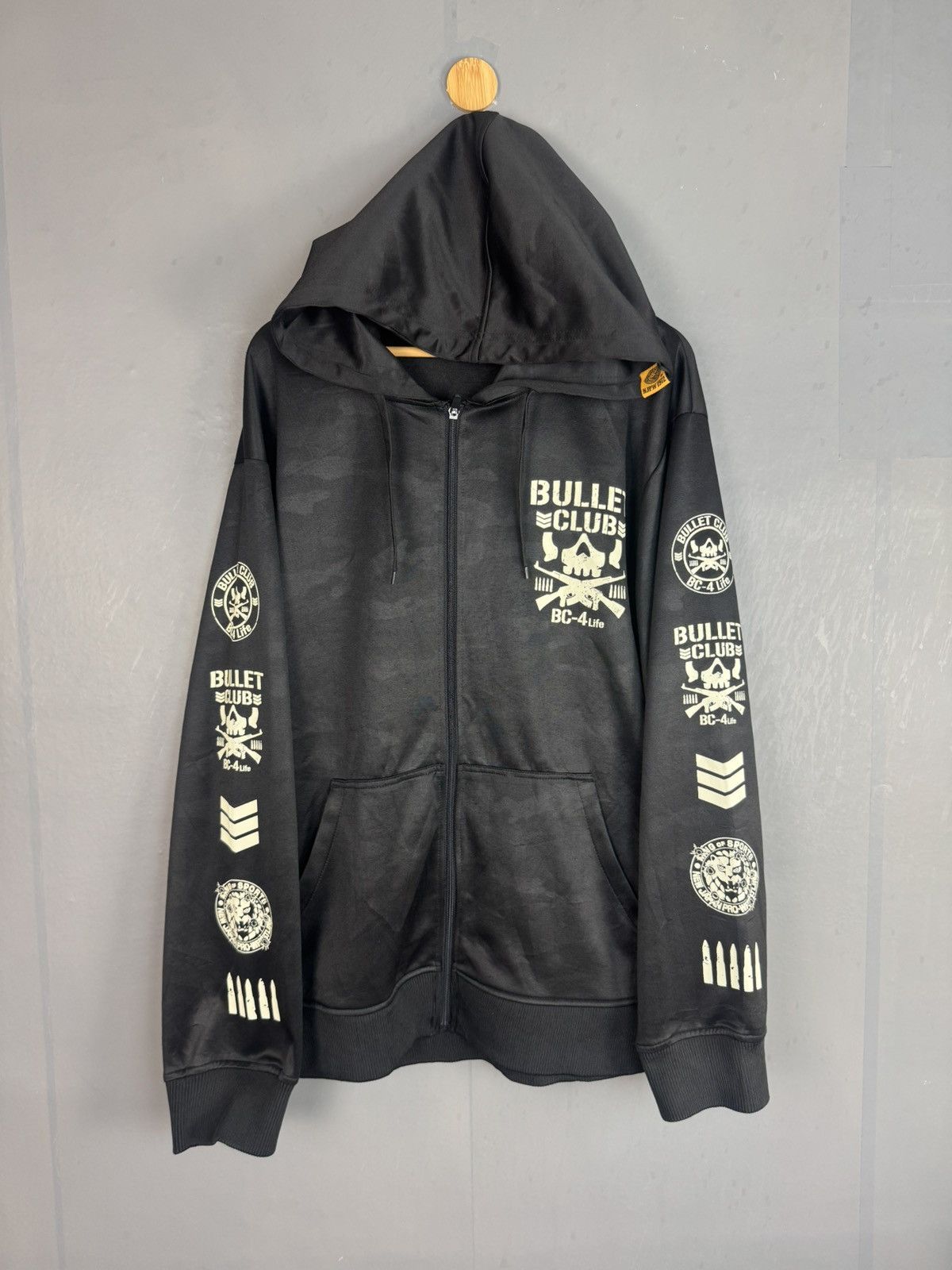 Japanese Brand × Vintage Vintage Bullet Club Zipper Hoodie by New Japan Pro Wresling Size US XXL / EU 58 / 5 - 1 Thumbnail