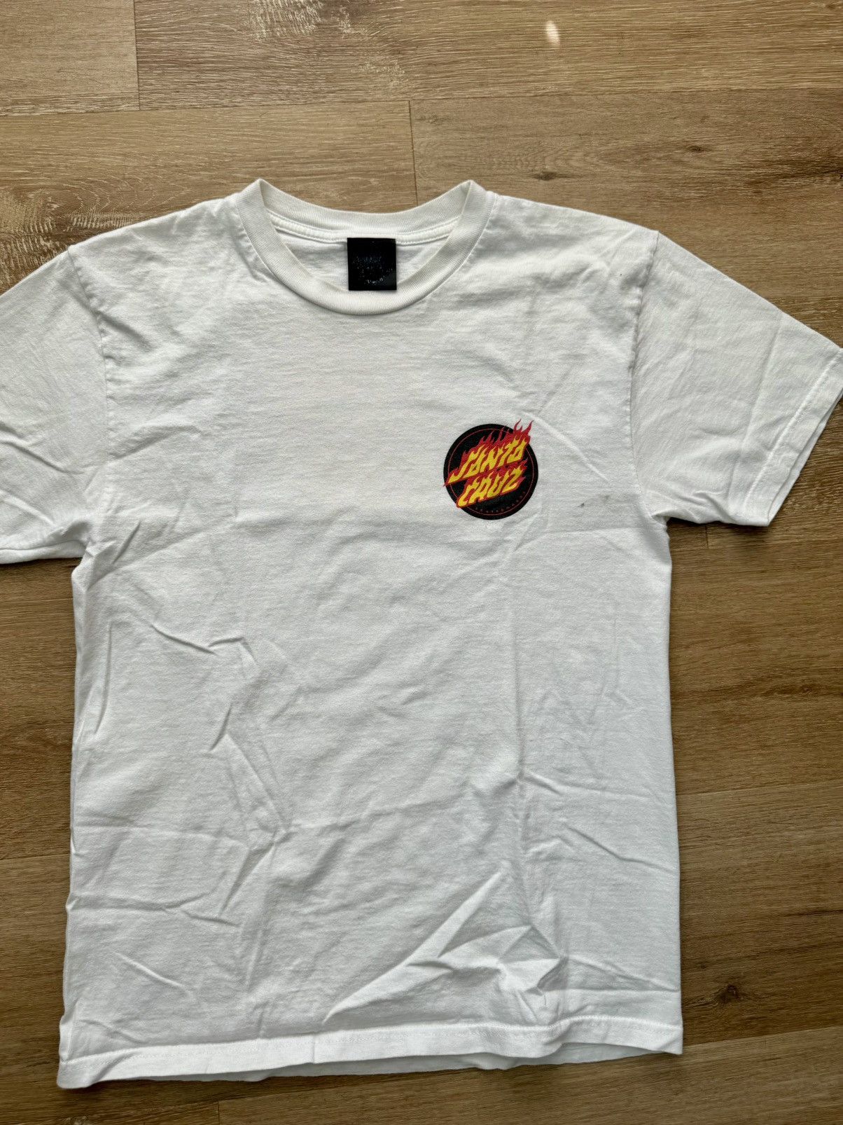 Santa Cruz Skateboards × Vintage Flaming Logo SANTA CRUZ Double Sided Skate Tshirt Medium Size US M / EU 48-50 / 2 - 8 Thumbnail