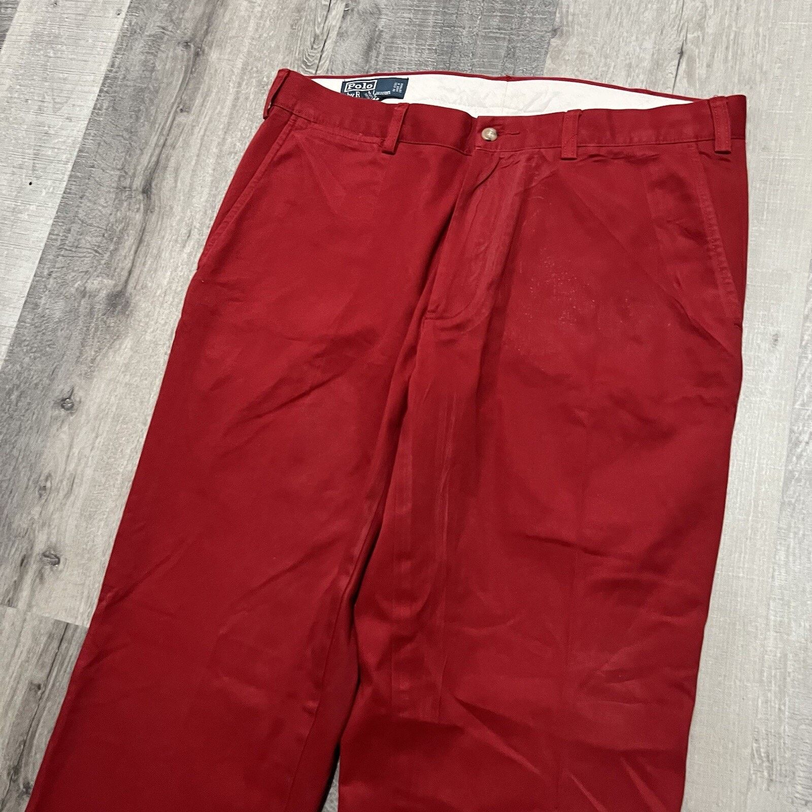 Polo Ralph Lauren POLO RALPH LAUREN Suffield Pants VTG 90s Red Chino Preppy 35 Size US 35 - 3 Thumbnail