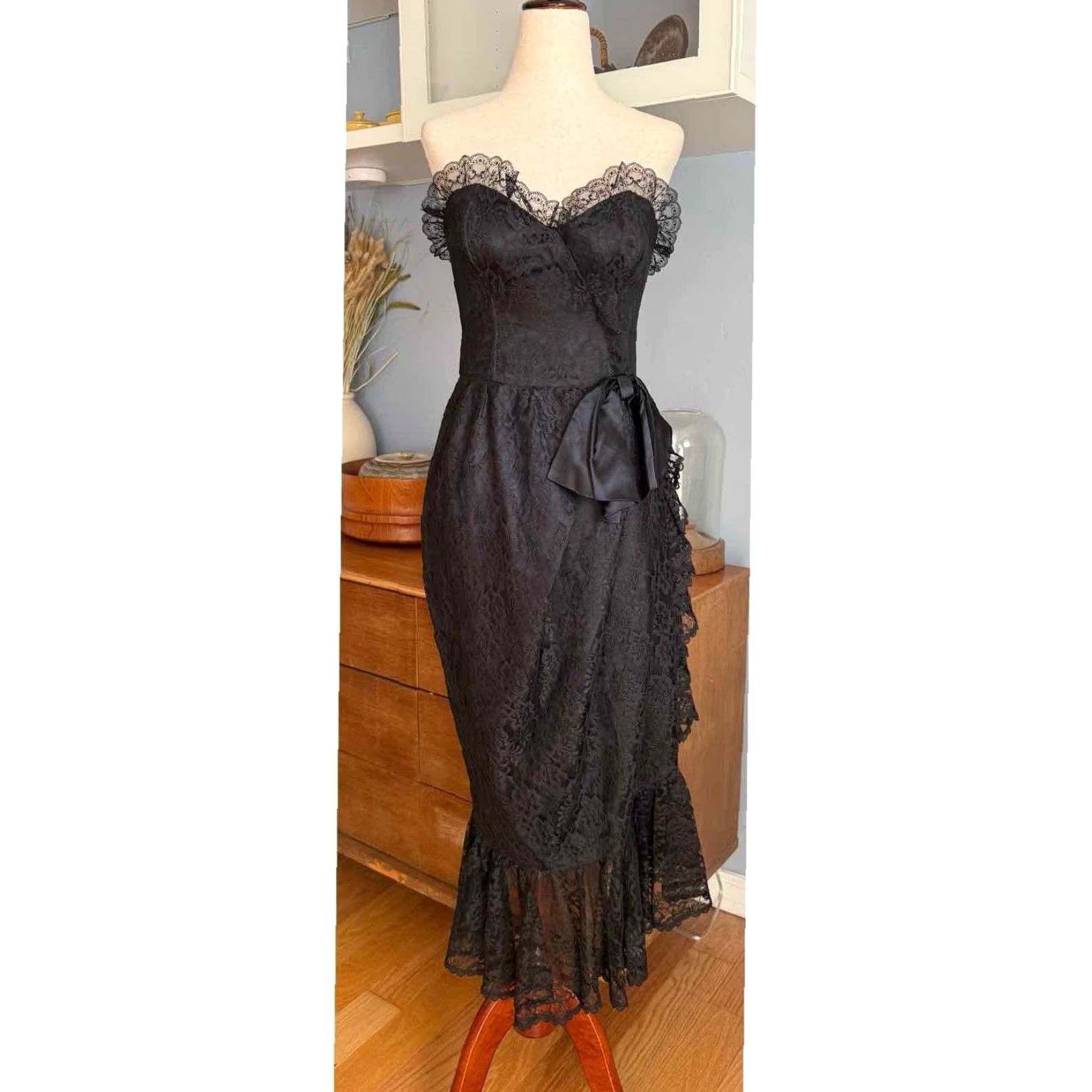 jessica mcclintock strapless lace dress Vintage Gunne Sax by Jessica Mcclintock Strapless Lace Dress 6