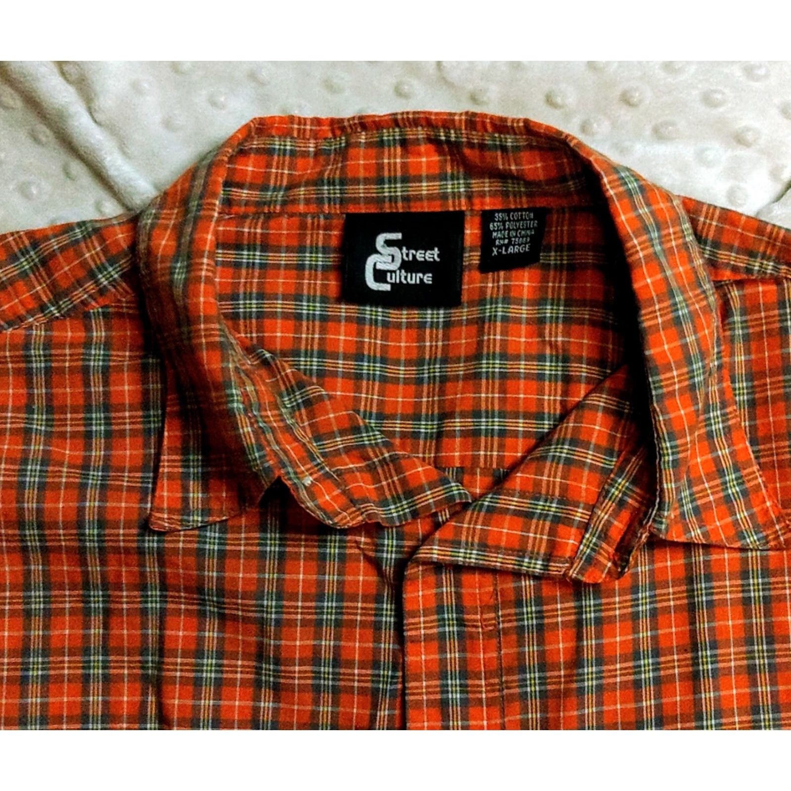 Vintage VINTAGE Street Culture Shirt XL Street Culture XL Short Sleeve Orange Plaid Button Up 90s Mens Size US XL / EU 56 / 4 - 5 Thumbnail