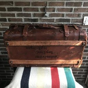 Handmade ANTIQUE 1920s LEATHER TRUNK SUITCASE BESPOKE R$8598 Size ONE SIZE - 3 Thumbnail