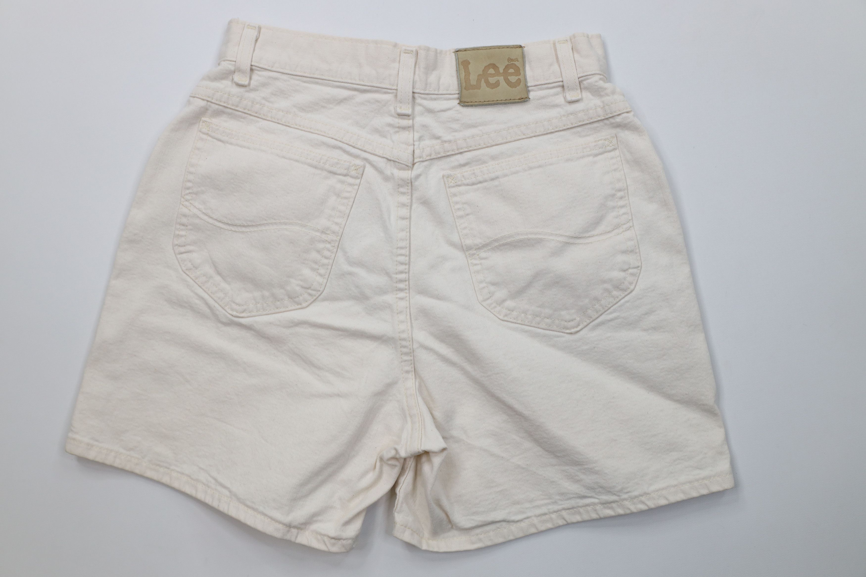 Lee Vintage 90s Lee Fit Denim Jean Shorts Jorts Cream Cotton USA Size 32" / US 10 / IT 46 - 8 Thumbnail