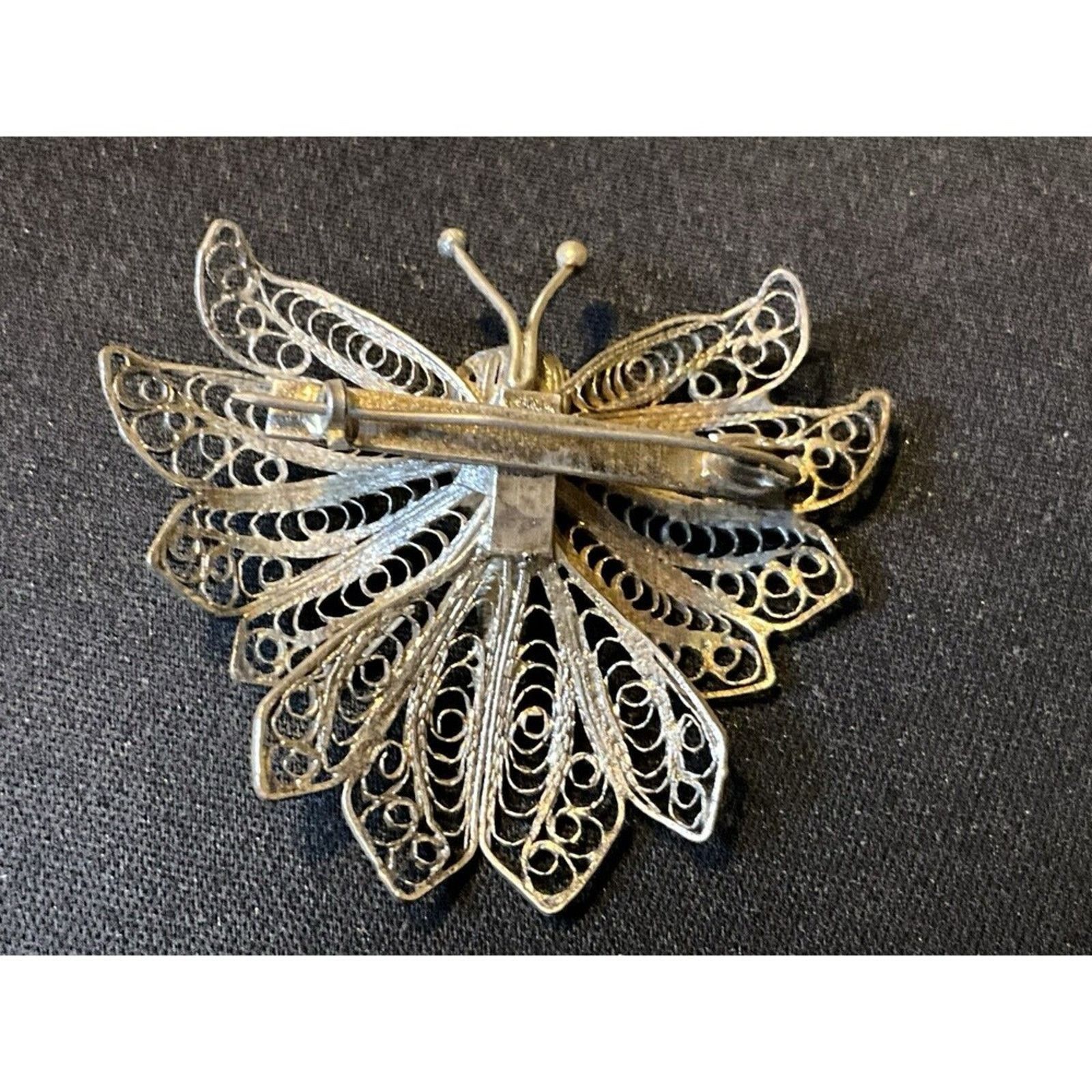Other 925 Tested Sterling Silver Vintage Butterly C Clasp Brooch Size ONE SIZE - 4 Thumbnail