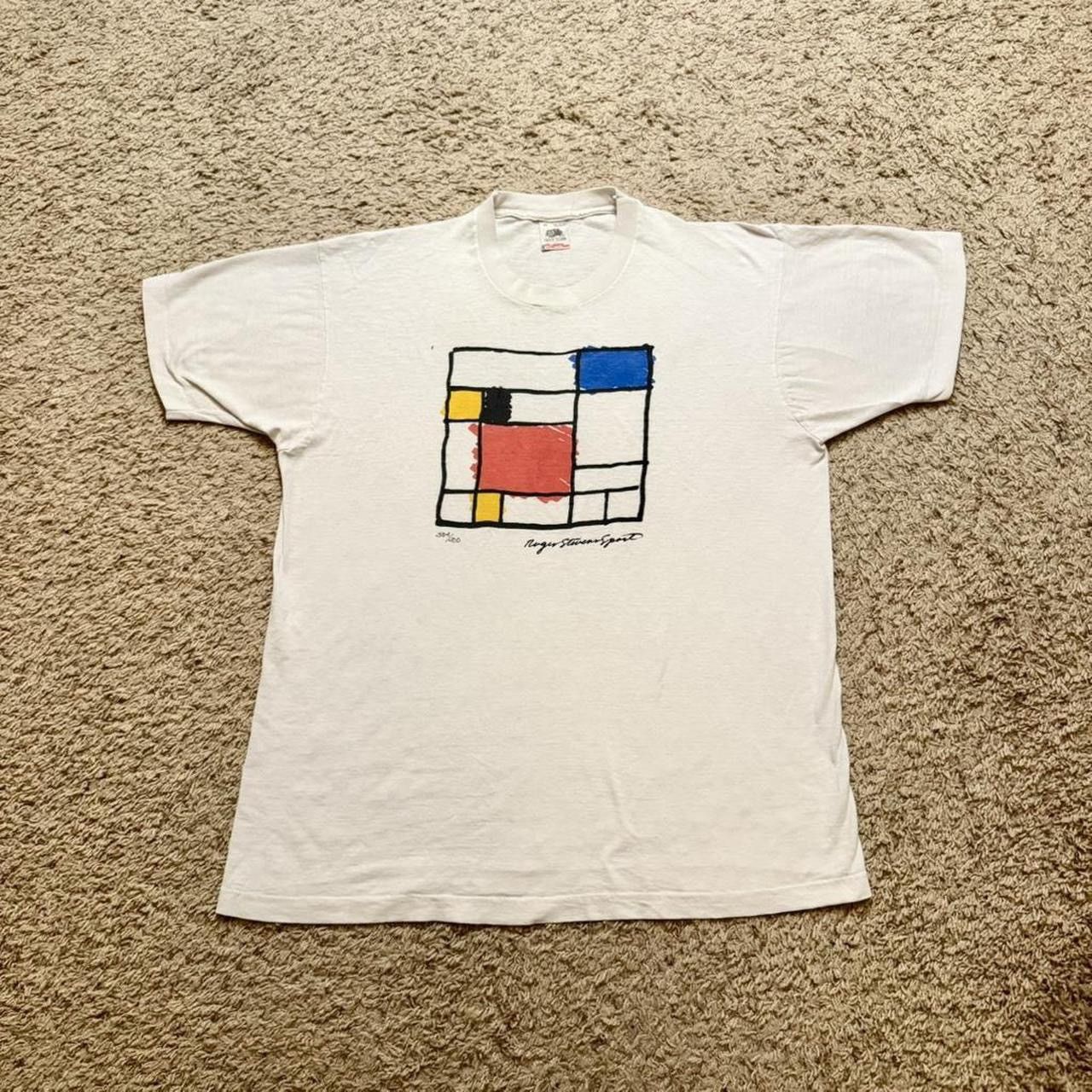 Vintage Vintage 90s Mondrian Style Modern Art Tee XL Size US XL / EU 56 / 4 - 2 Thumbnail