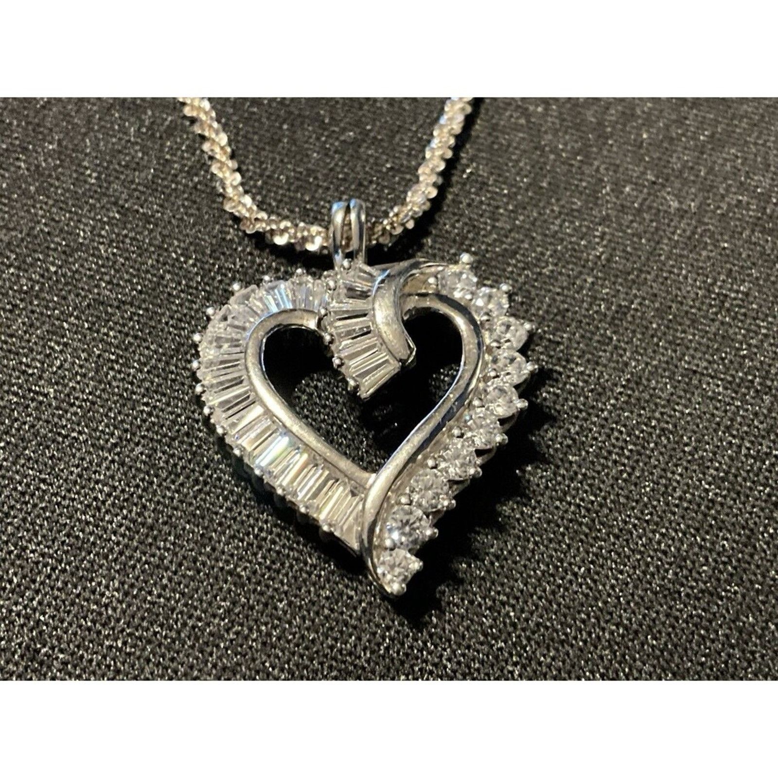 Other 925 JMC CZ Heart Pendant Popcorn 17in Chain Necklace Size ONE SIZE - 1 Thumbnail