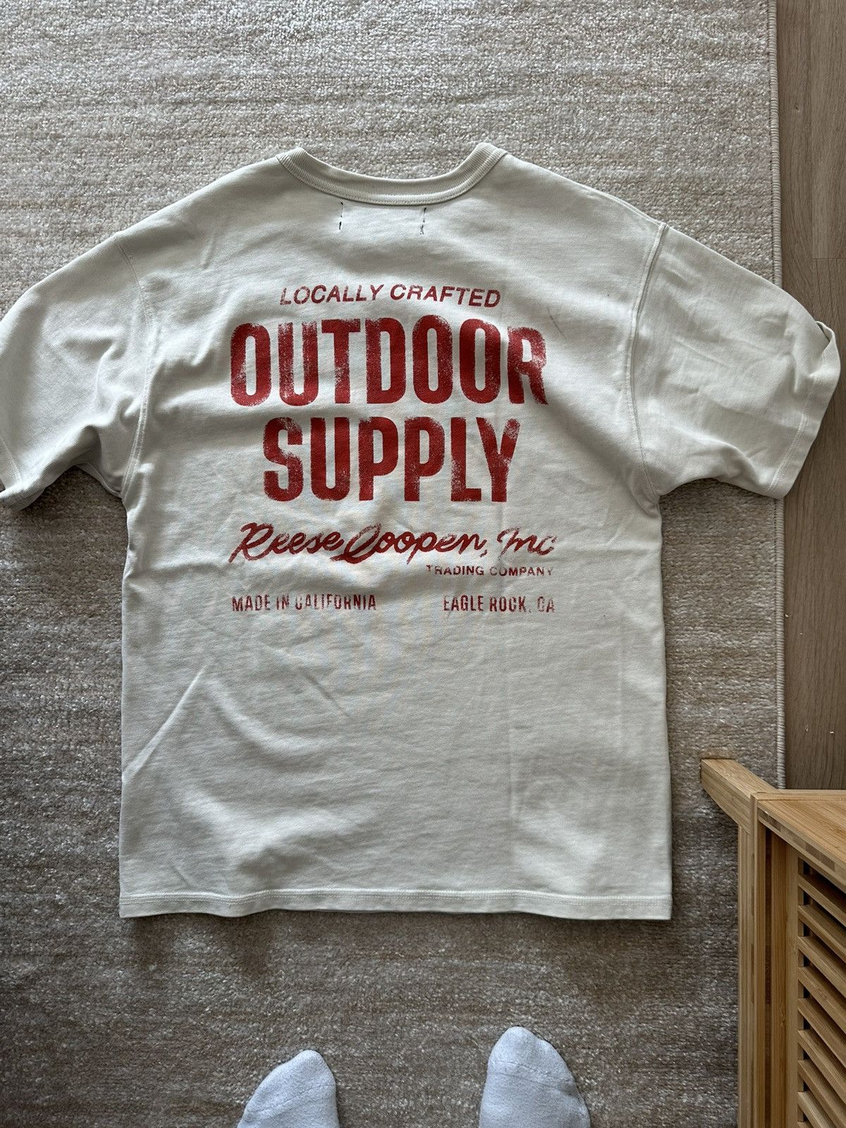 Reese Cooper Reese Cooper SS2022 White And Red Outdoor Supply T-Shirt Size US M / EU 48-50 / 2 - 3 Thumbnail