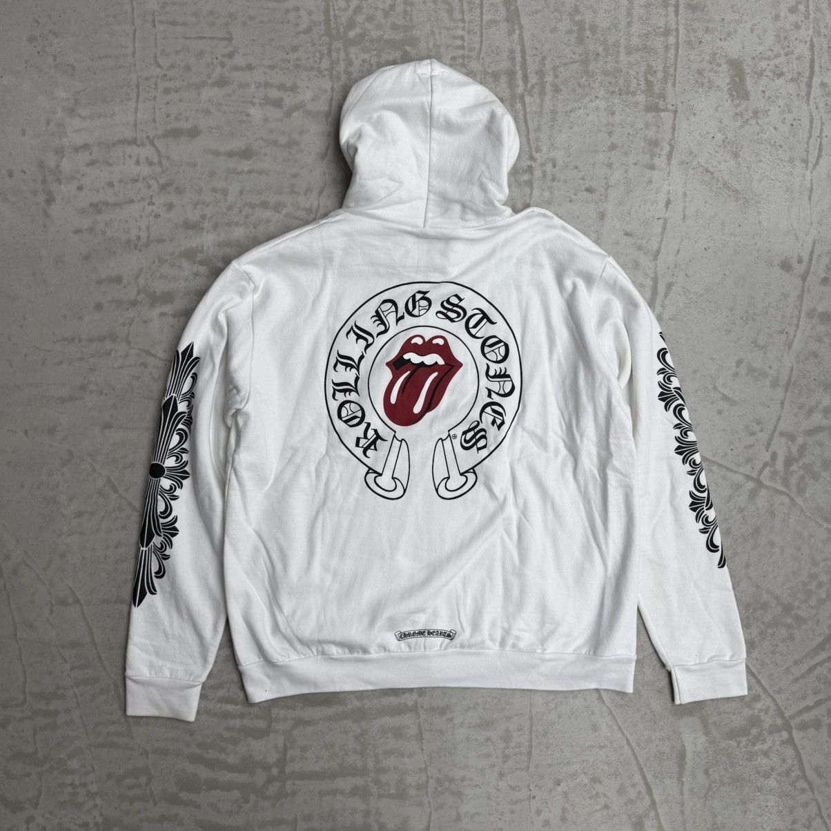 限定コラボ◆Chrome Hearts x Rolling Stones パーカー ホワイト 限定コラボ/送料無料【Chrome Heartsx Rolling Stones】パーカー
