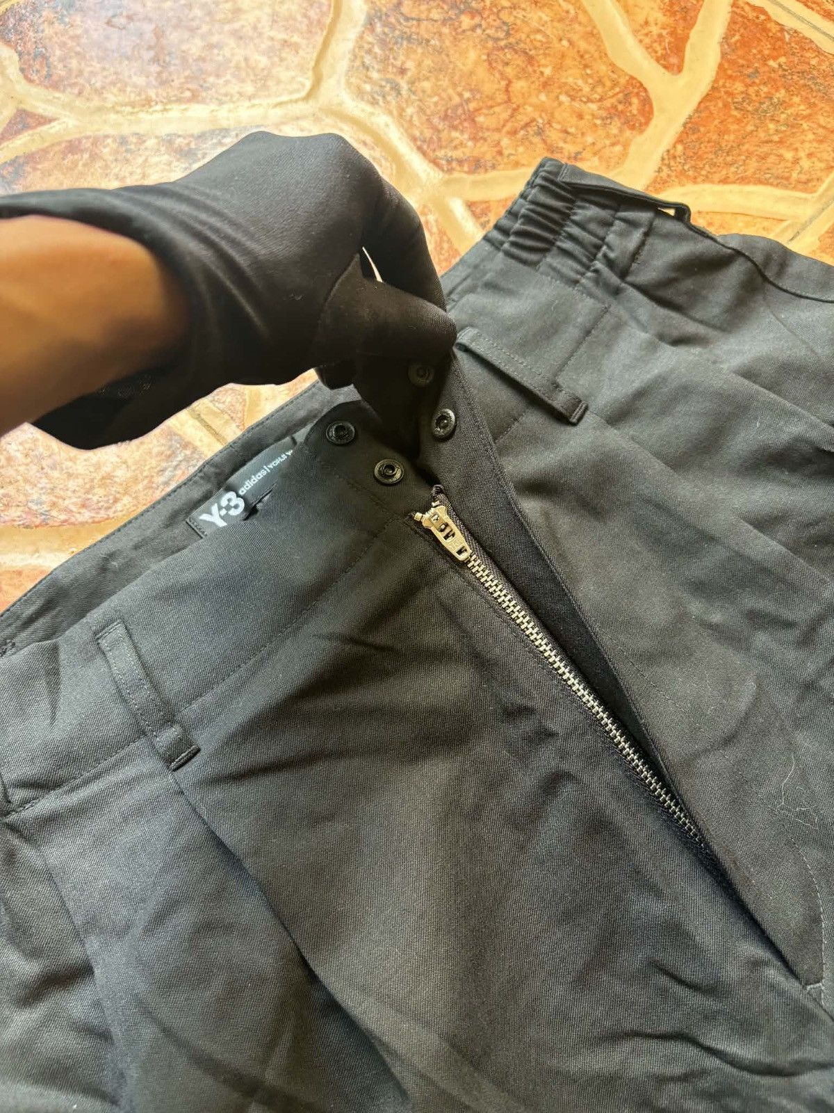 Y-3 Y3 Yohji Yamamoto Classic Refined Wool Stretch Cuffed Pants Size US 30 / EU 46 - 11 Thumbnail