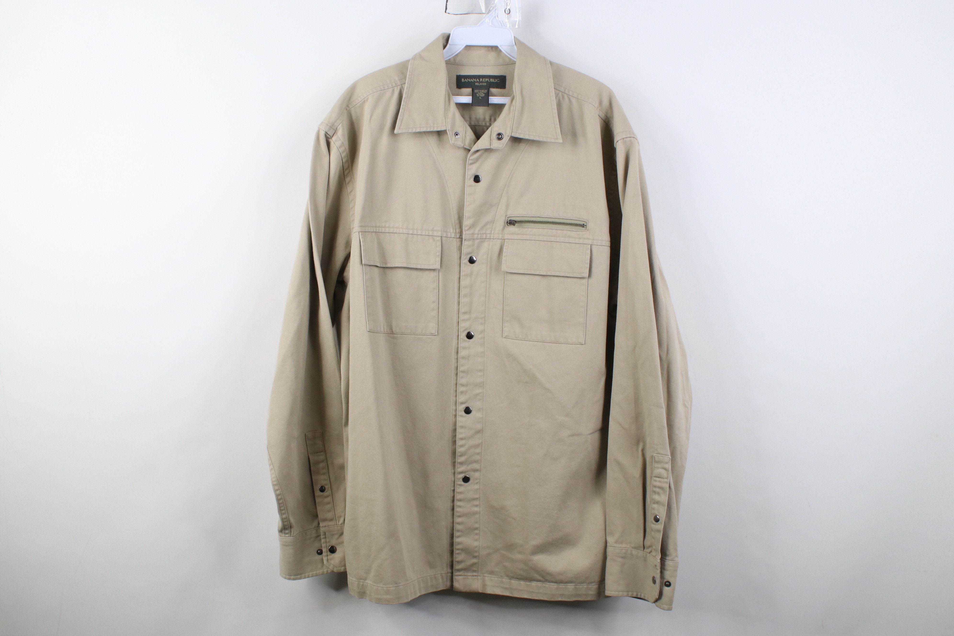 Banana Republic Vintage Y2K 2002 Banana Republic Snap Button Shirt Jacket Size US L / EU 52-54 / 3 - 1 Thumbnail