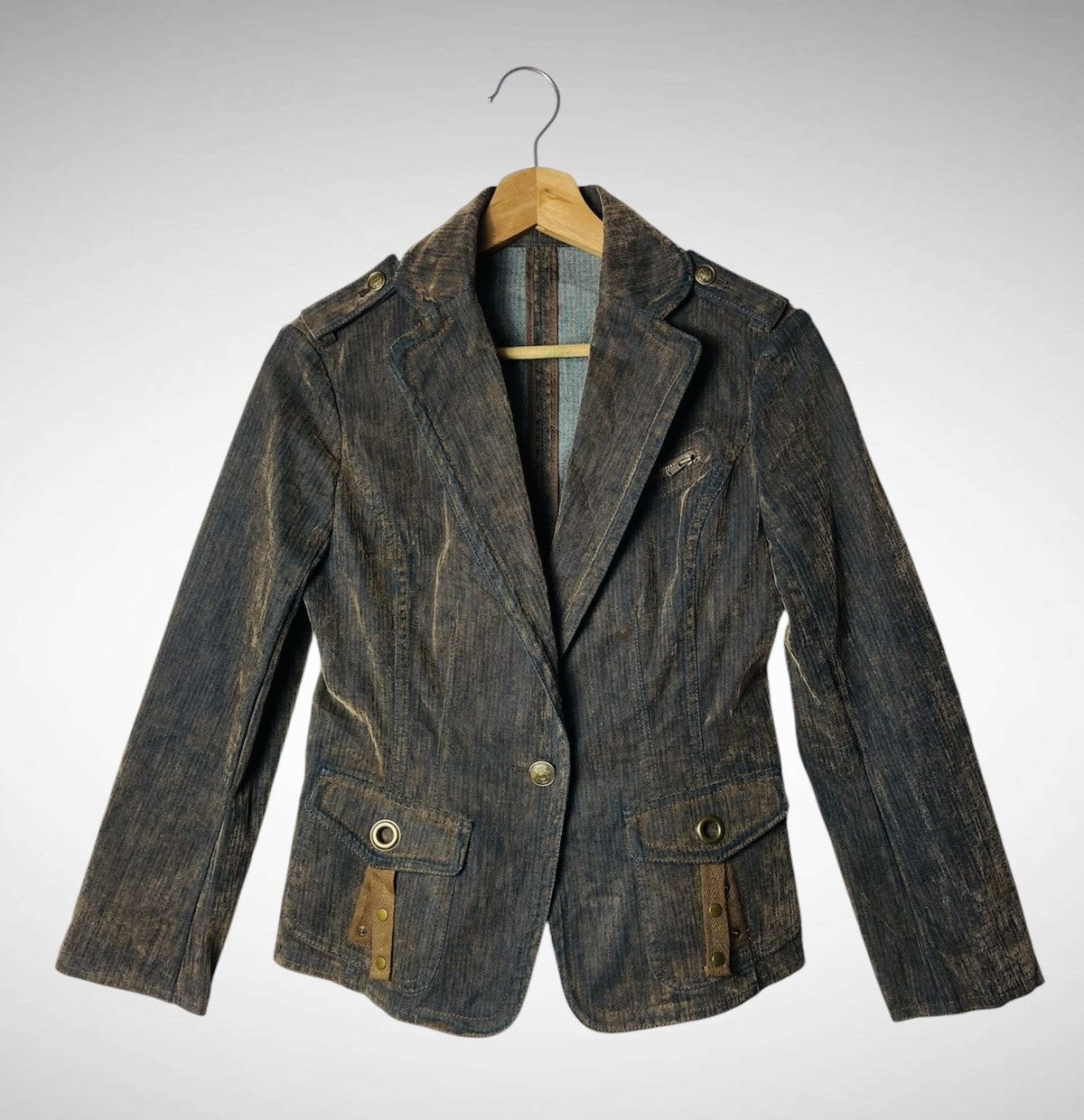 Seditionaries Piece Montee Denim Punk Blazer Size S / US 4 / IT 40 - 2 Thumbnail