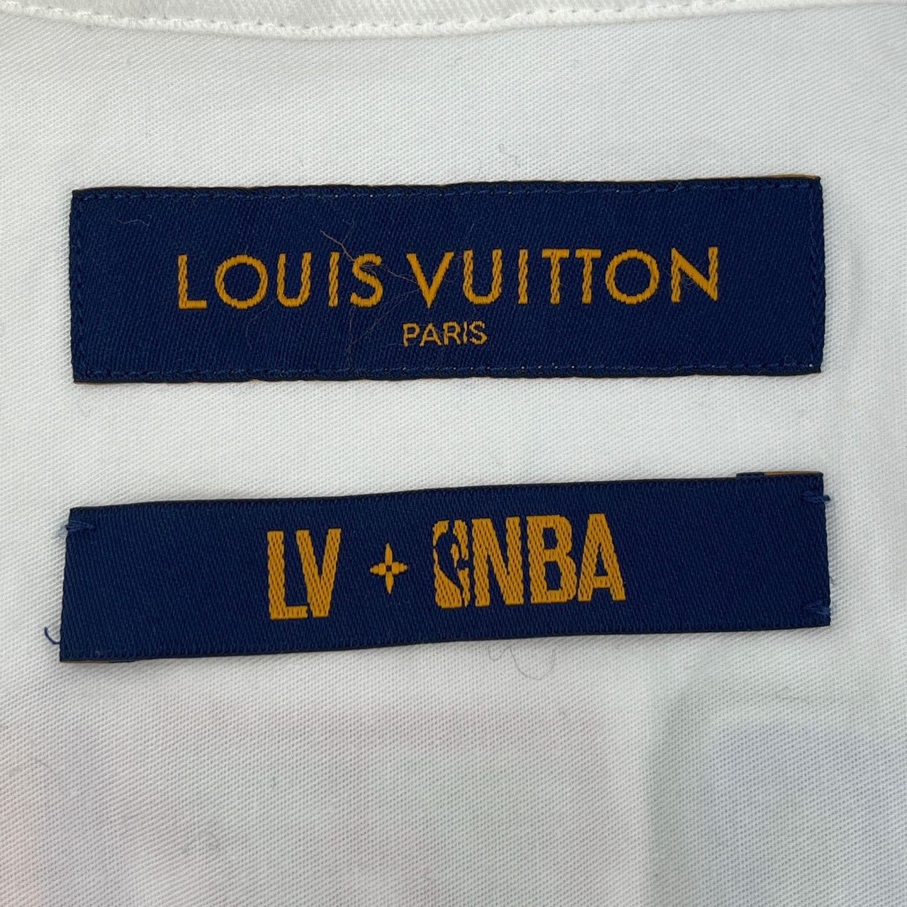Louis Vuitton Louis Vuitton White NBA leather color logo short sleeve shi Size US XL / EU 56 / 4 - 5 Thumbnail