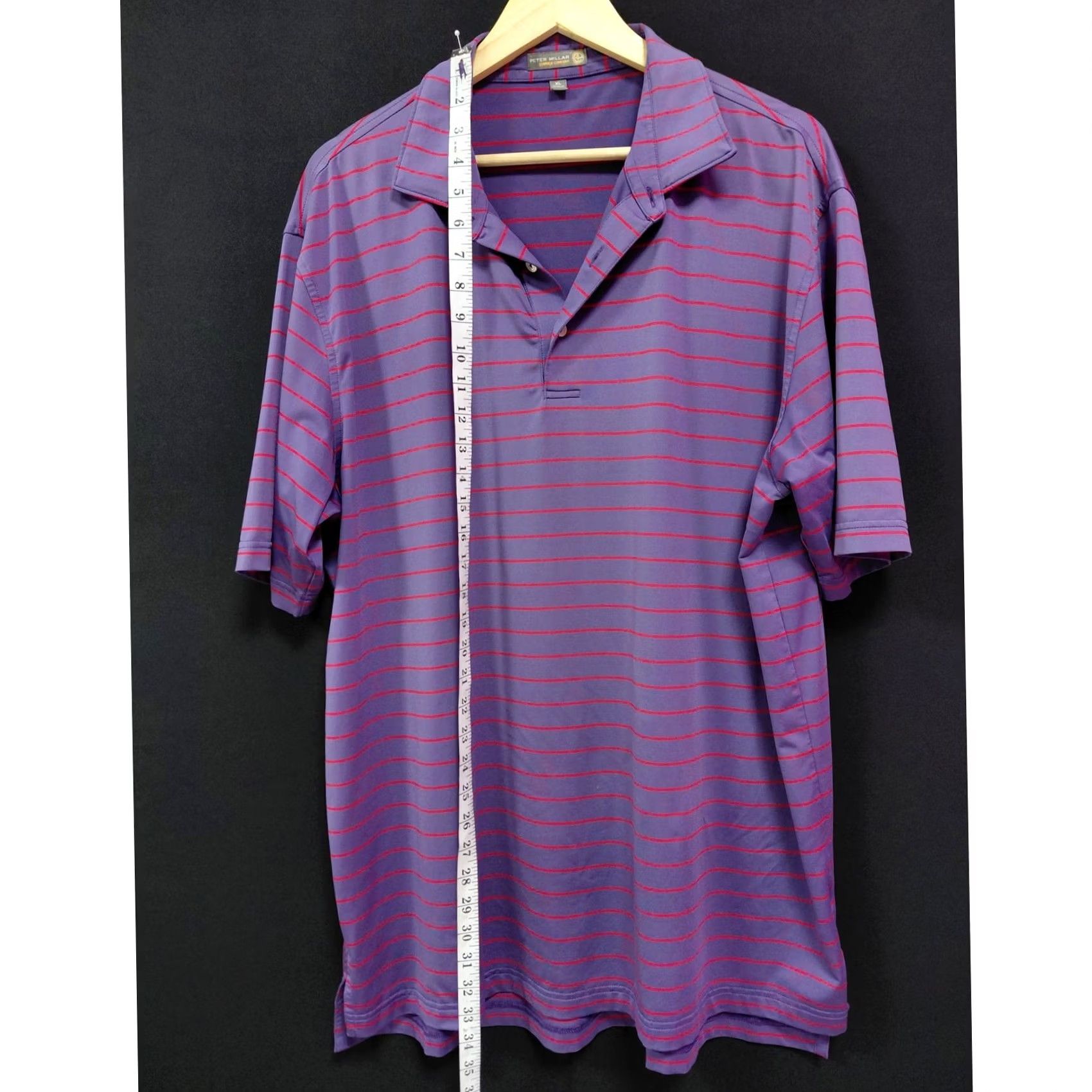 Peter Millar Peter Millar Shirt Mens XL Purple SUMMER COMFORT Striped Polo Short Sleeve Men Size Size US XL / EU 56 / 4 - 7 Thumbnail