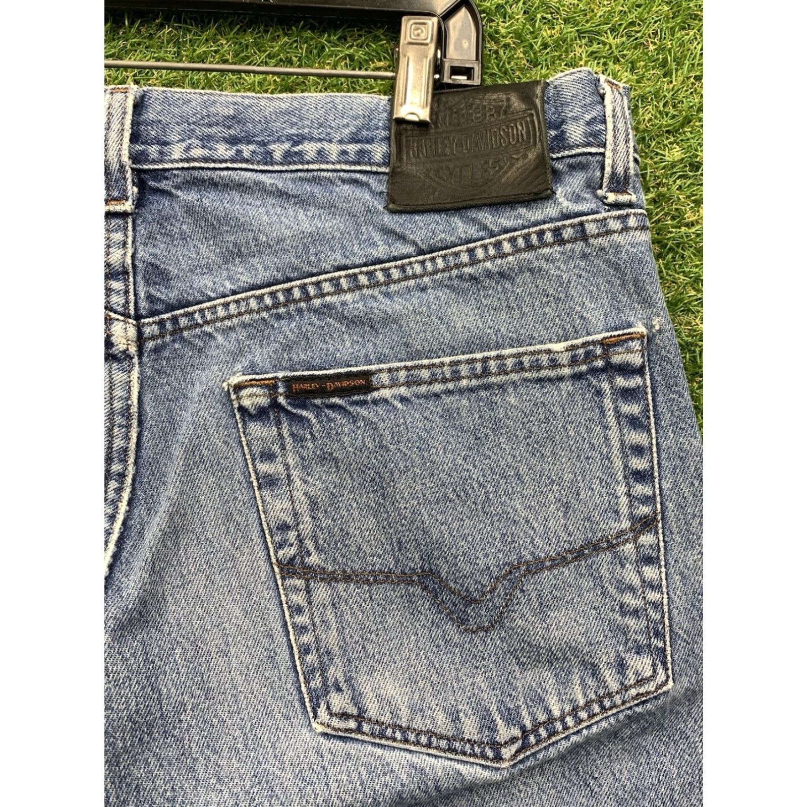 Harley Davidson Harley-Davidson Jeans Mens Bootcut 36x30 Blue Denim Biker Motorcycle USA Size US 36 / EU 52 - 4 Thumbnail