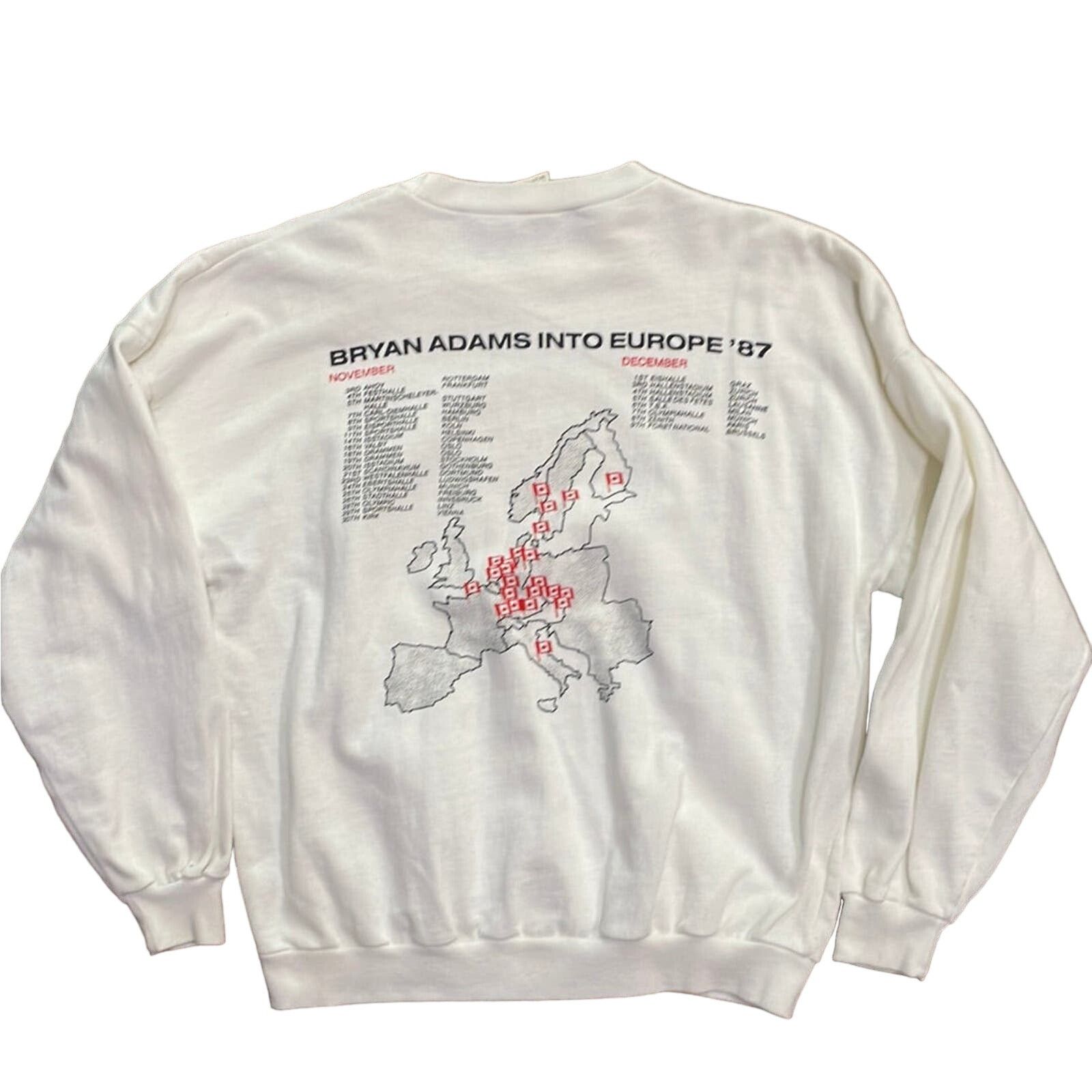 Vintage 1987 Bryan Adams Into The Fire Europe Tour 1987 Crewneck XL Size US XL / EU 56 / 4 - 4 Thumbnail