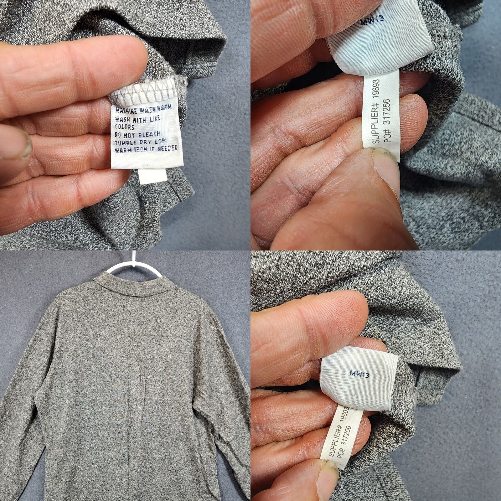 Ralph Lauren VINTAGE Polo Ralph Lauren Mens Shirt Large Long Sleeve Grey Cotton Preppy Purple Pony Size US L / EU 52-54 / 3 - 8 Thumbnail