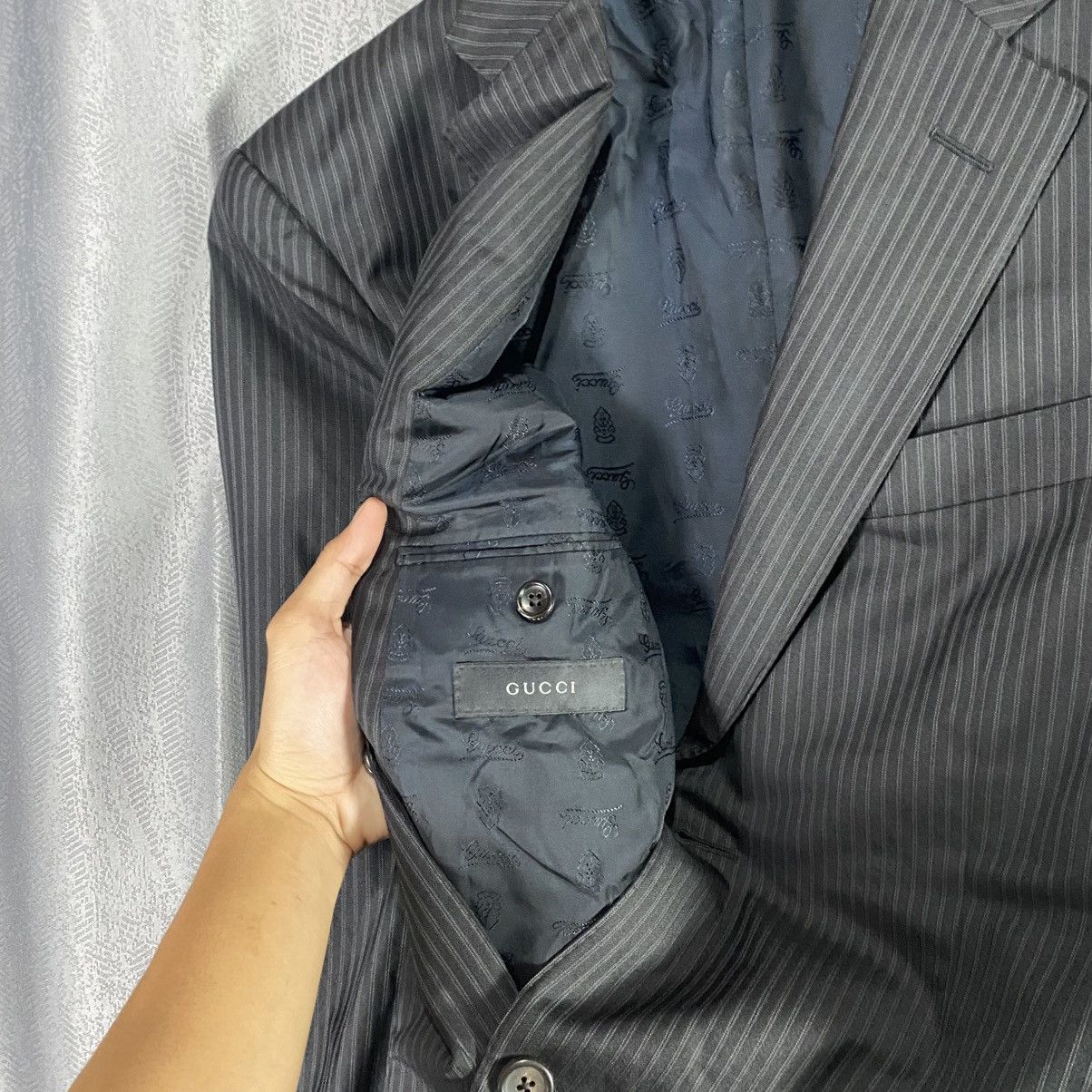 Gucci GUCCI - TOMFORD ERA - DOUBLE BREASTED PINSTRIPED BLAZER Size 48R - 7 Thumbnail