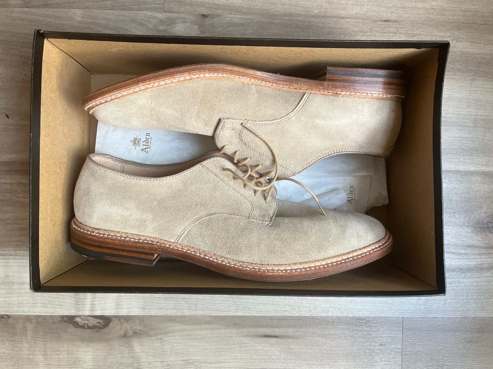 Alden × J.Crew Alden X J. Crew Sand Suede Plain Toe Bluchers Size US 11.5 / EU 44-45 - 2 Thumbnail