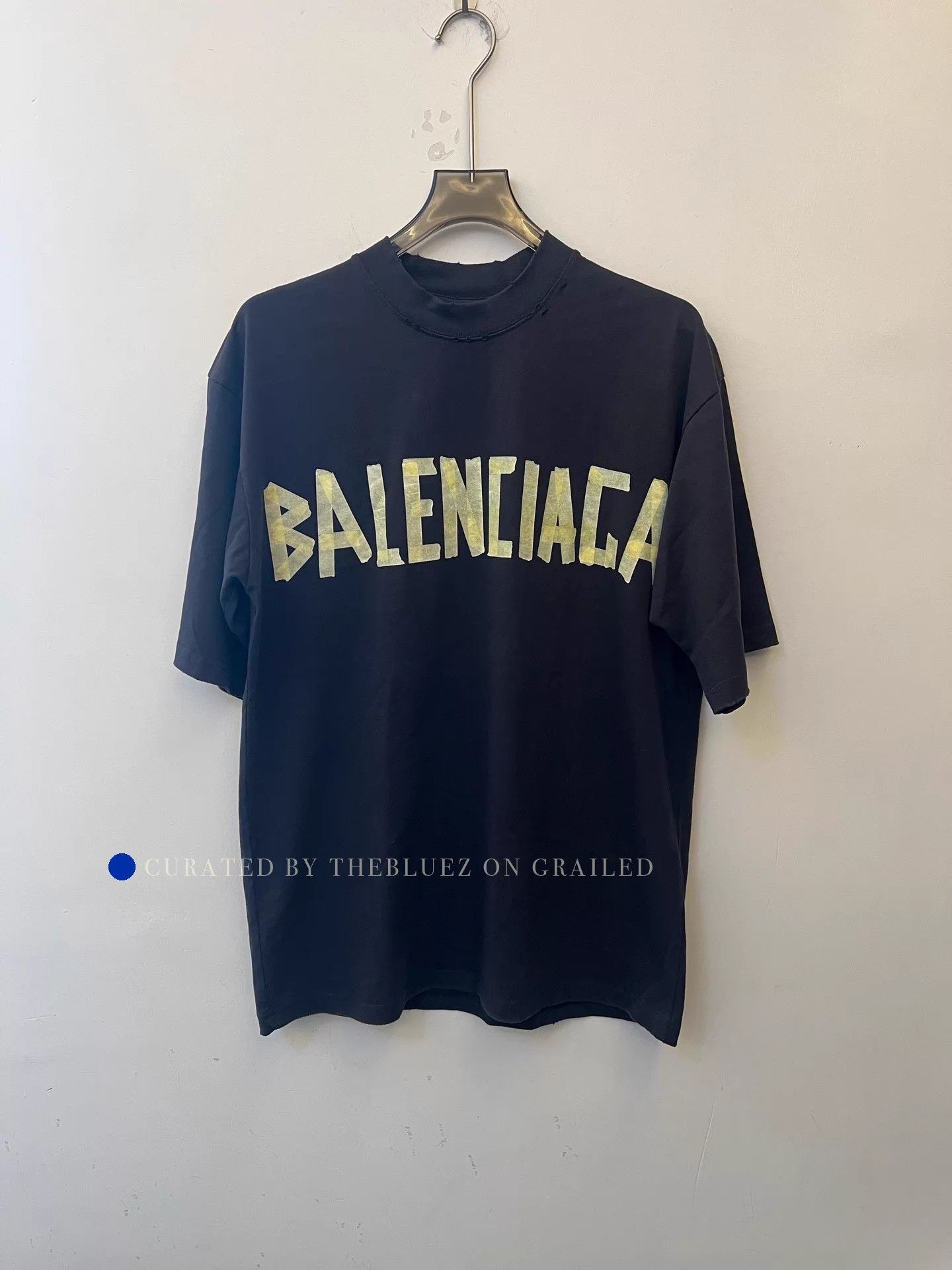 Balenciaga Monogram Tape Logo Black Tee Size US M / EU 48-50 / 2 - 1 Thumbnail