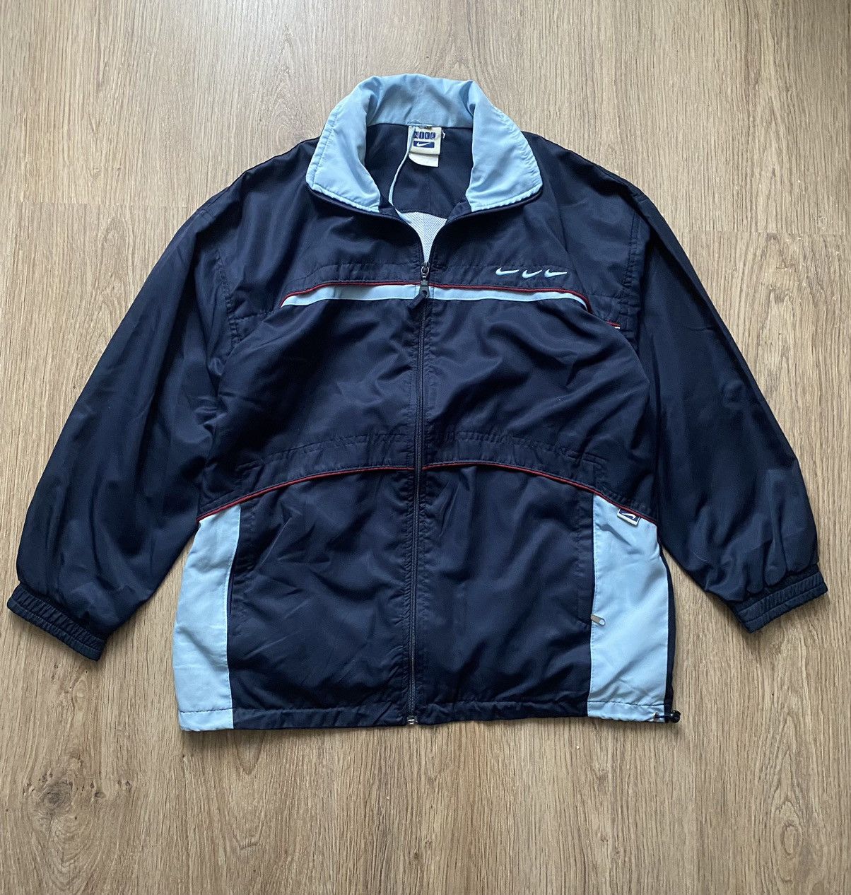 Nike × Vintage Nike vintage Y2K triple swoosh nylon drill jacket❄️ Size US S / EU 44-46 / 1 - 1 Thumbnail