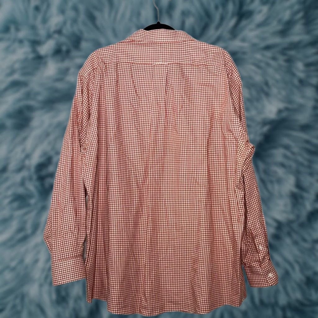 Vintage VINTAGE Gold Label Roundtree & Yorke Shirt Mens 18/35 Orange Gingham Fitted Size US XXL / EU 58 / 5 - 1 Thumbnail