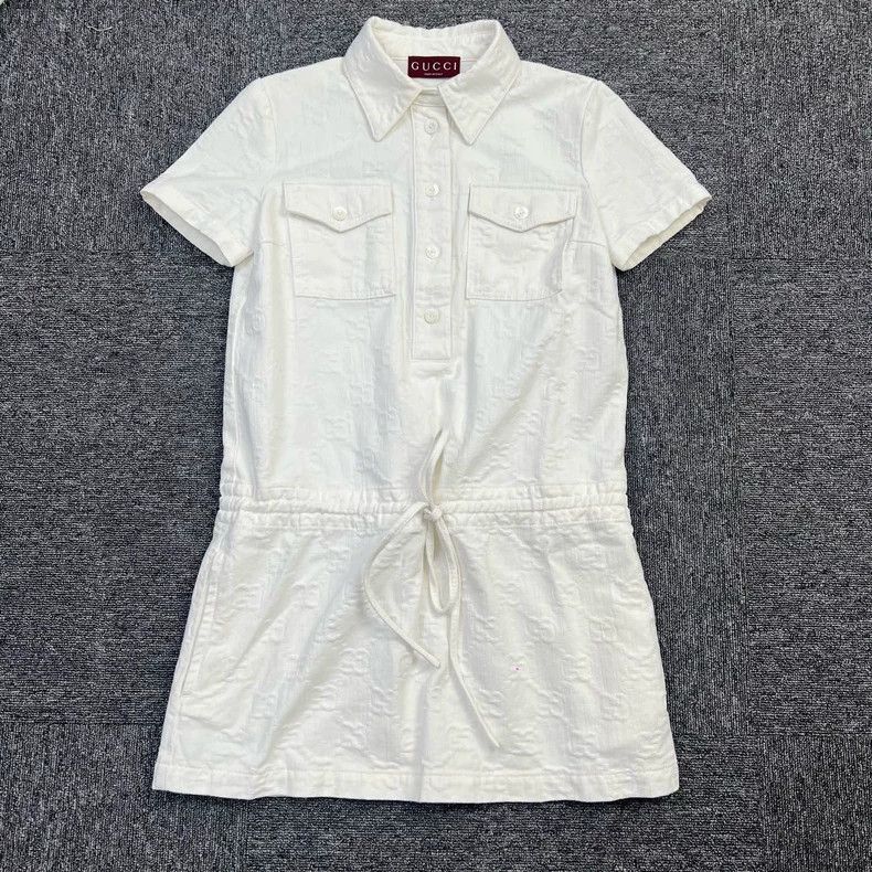 Gucci Gucci Double G dark pattern logo full-print denim dress Size XS / US 0-2 / IT 36-38 - 1 Thumbnail